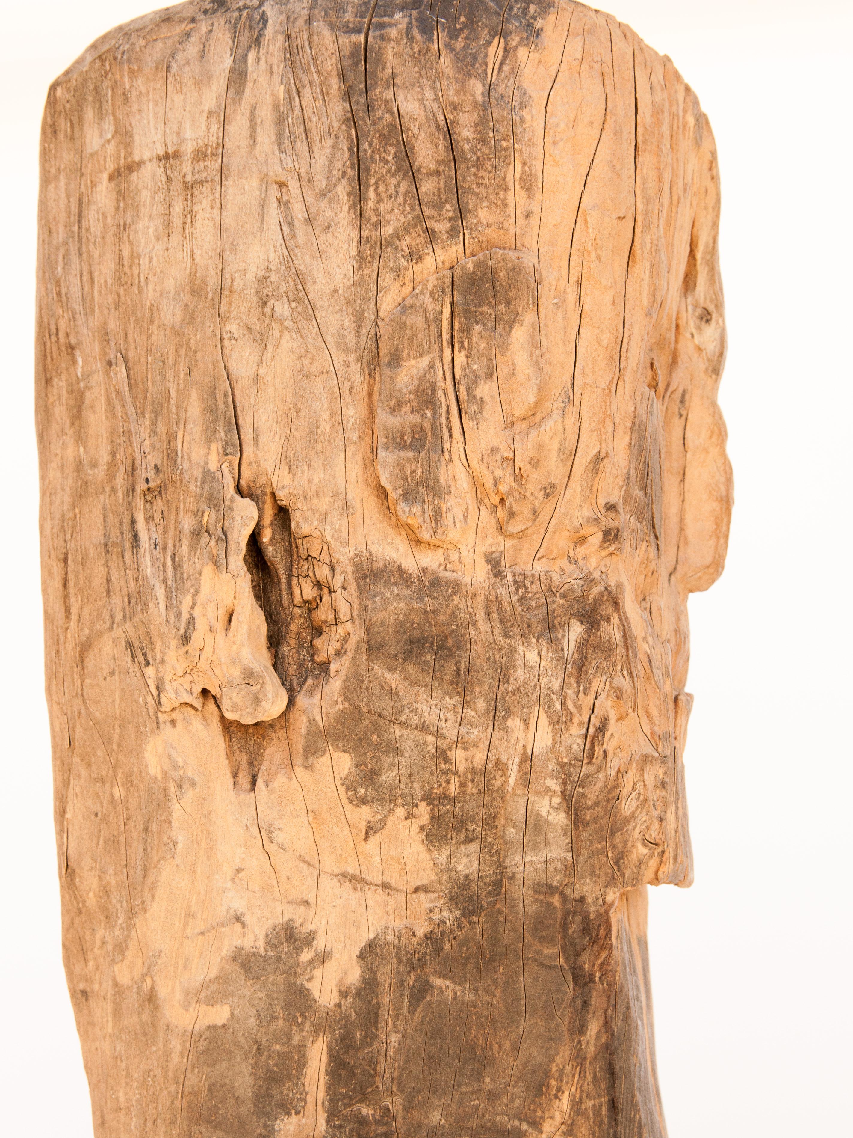 Wooden Tribal Statue or Bridge Figure from West Nepal, Early to Mid-20th Century 7