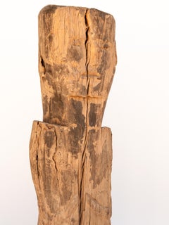 Wooden Tribal Statue or Bridge Figure from West Nepal, Early to Mid-20th Century
