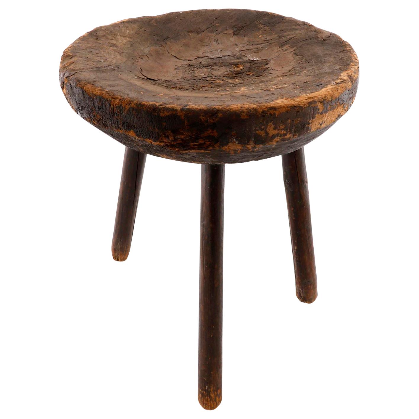 Wooden Tripod Stool 19th Century