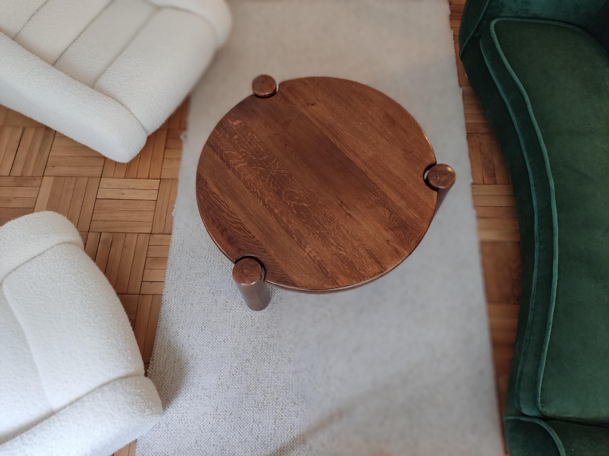 Néerlandais table basse tripode en bois - années 60  en vente