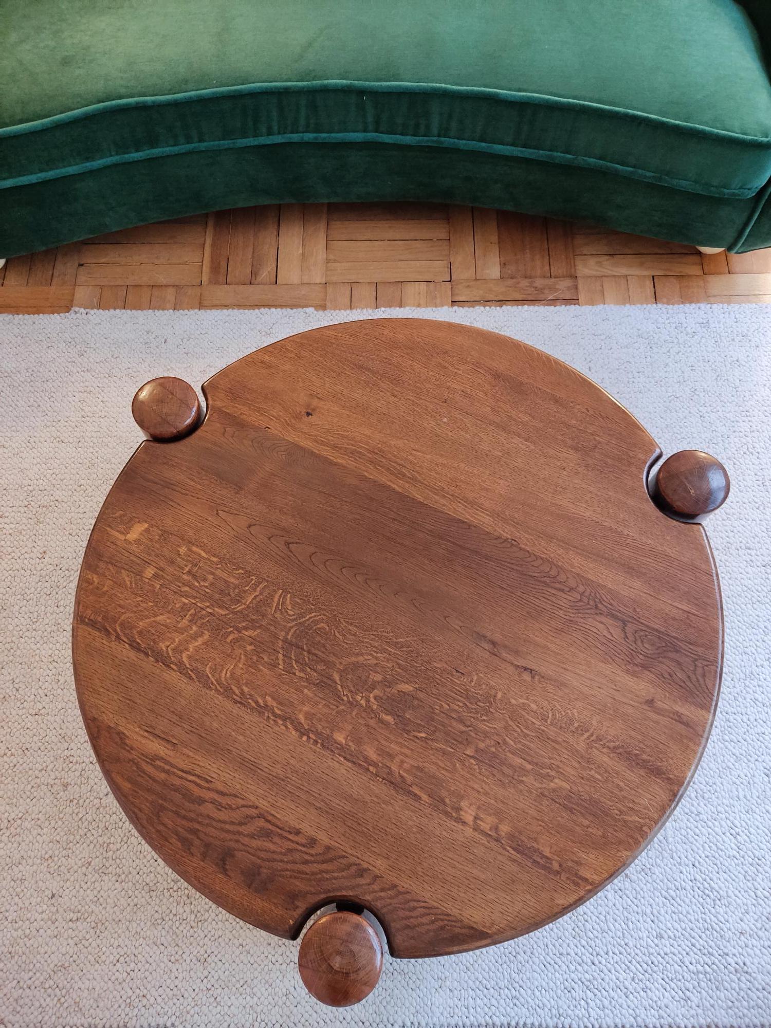 wooden tripode coffee table - 60s  2