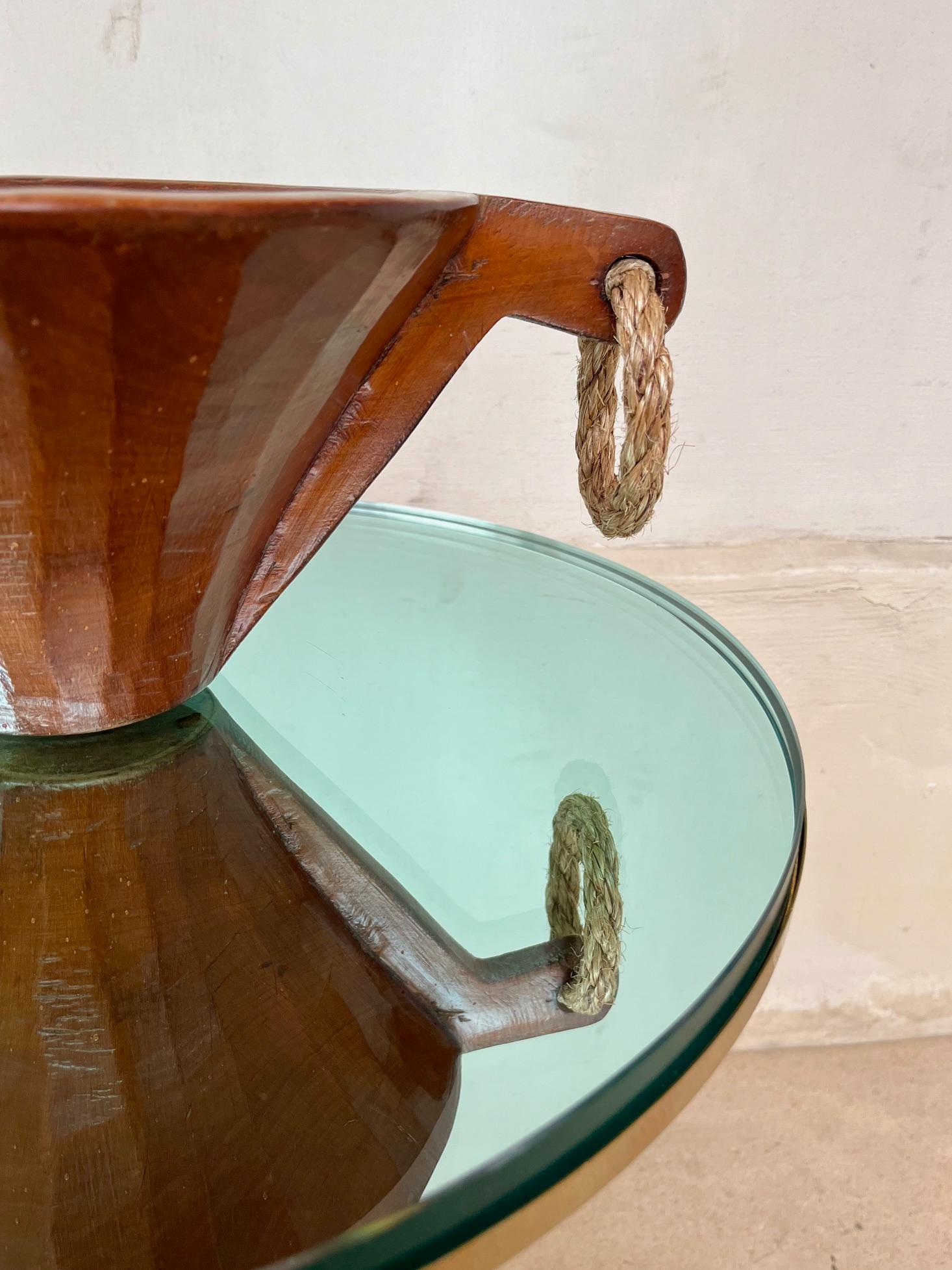 Urna de madera o vide poche Francia circa 1935 Brutalista en venta