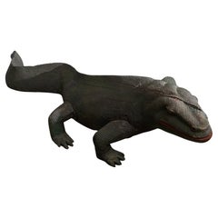 Wooden Varanus-Skulptur aus Holz