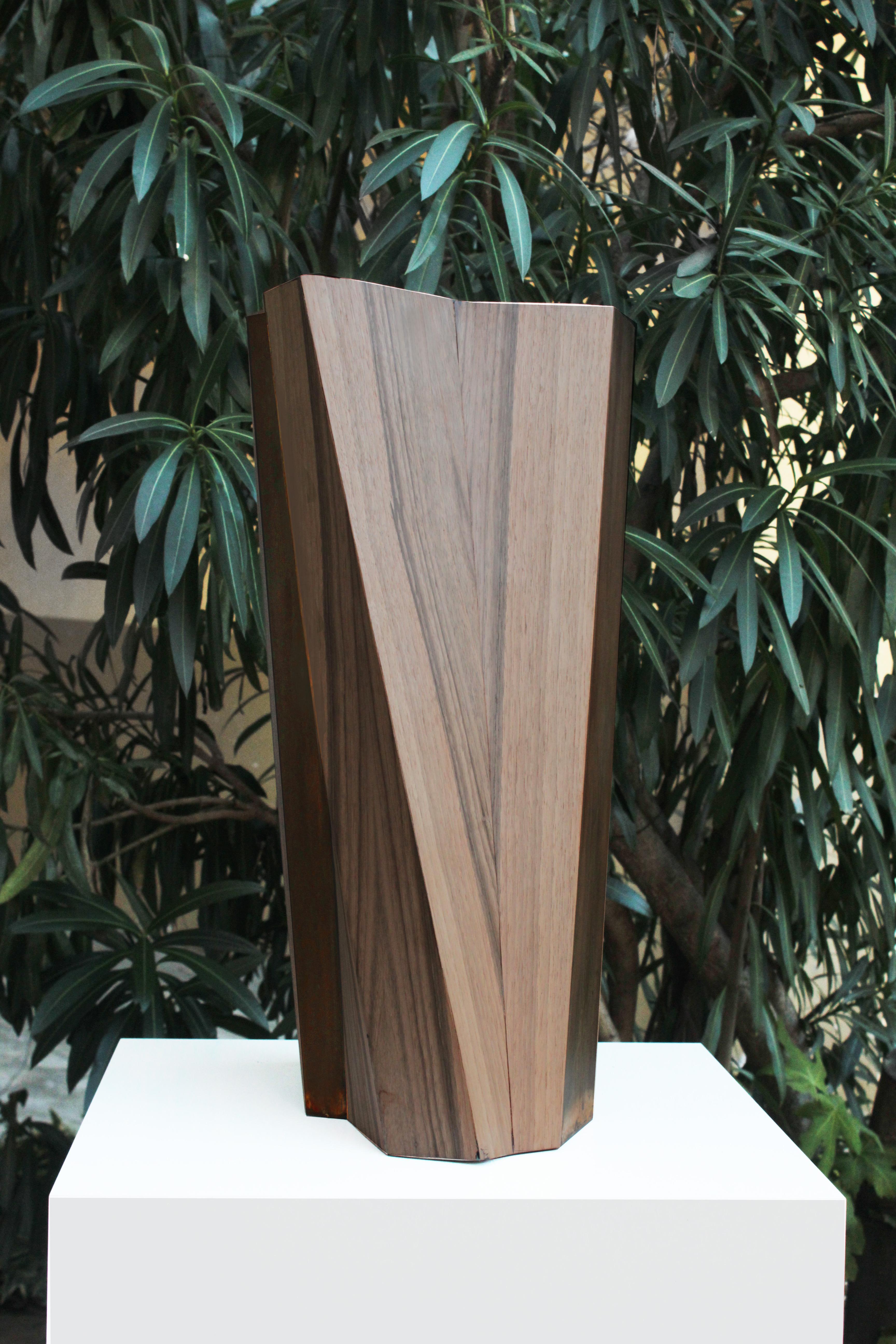 Modern Wooden Vase Amphora Collection, Signed by Raoul Gilioli For Sale