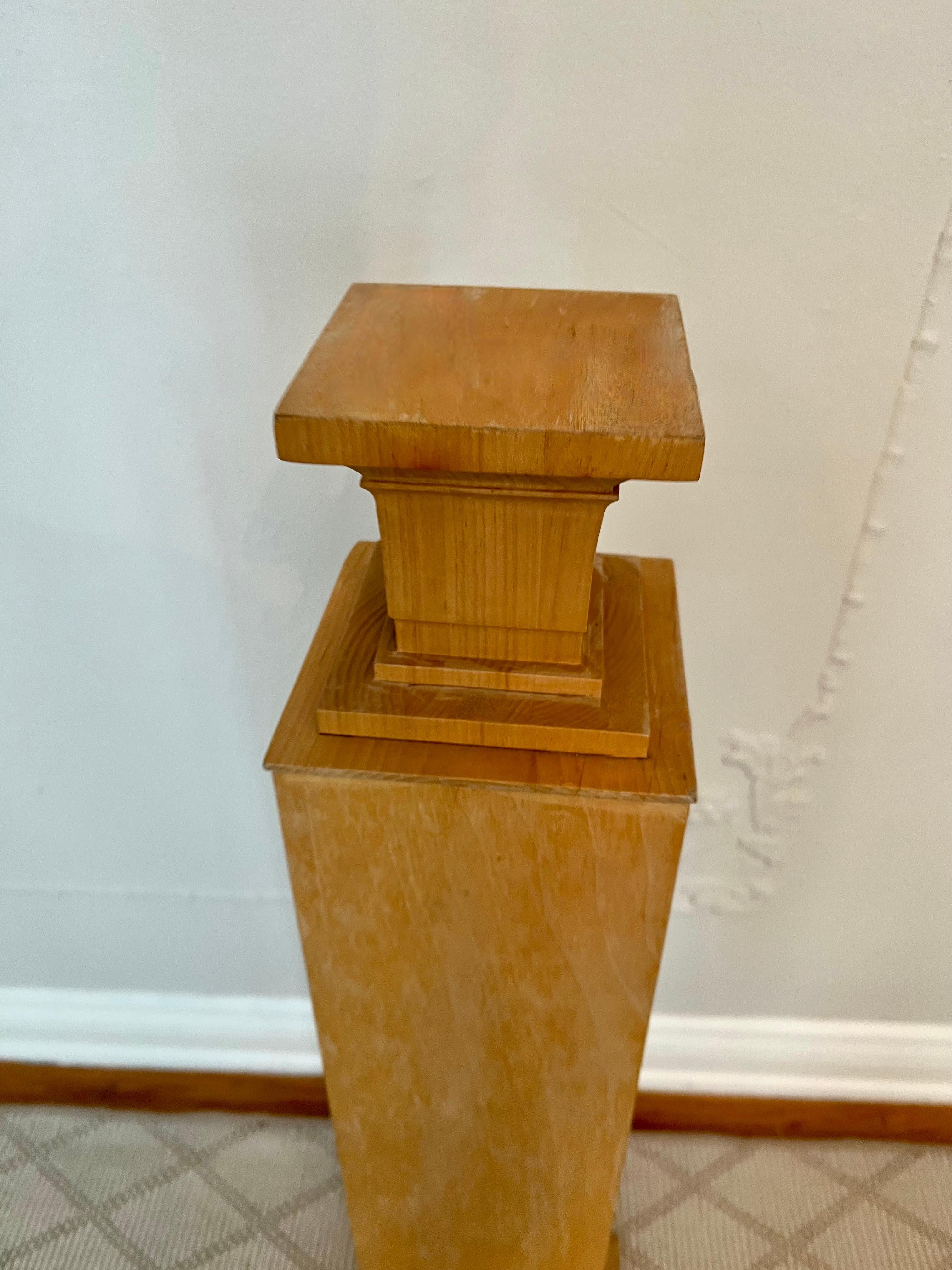 Wooden Veneered  Maple Pedestal  For Sale 4