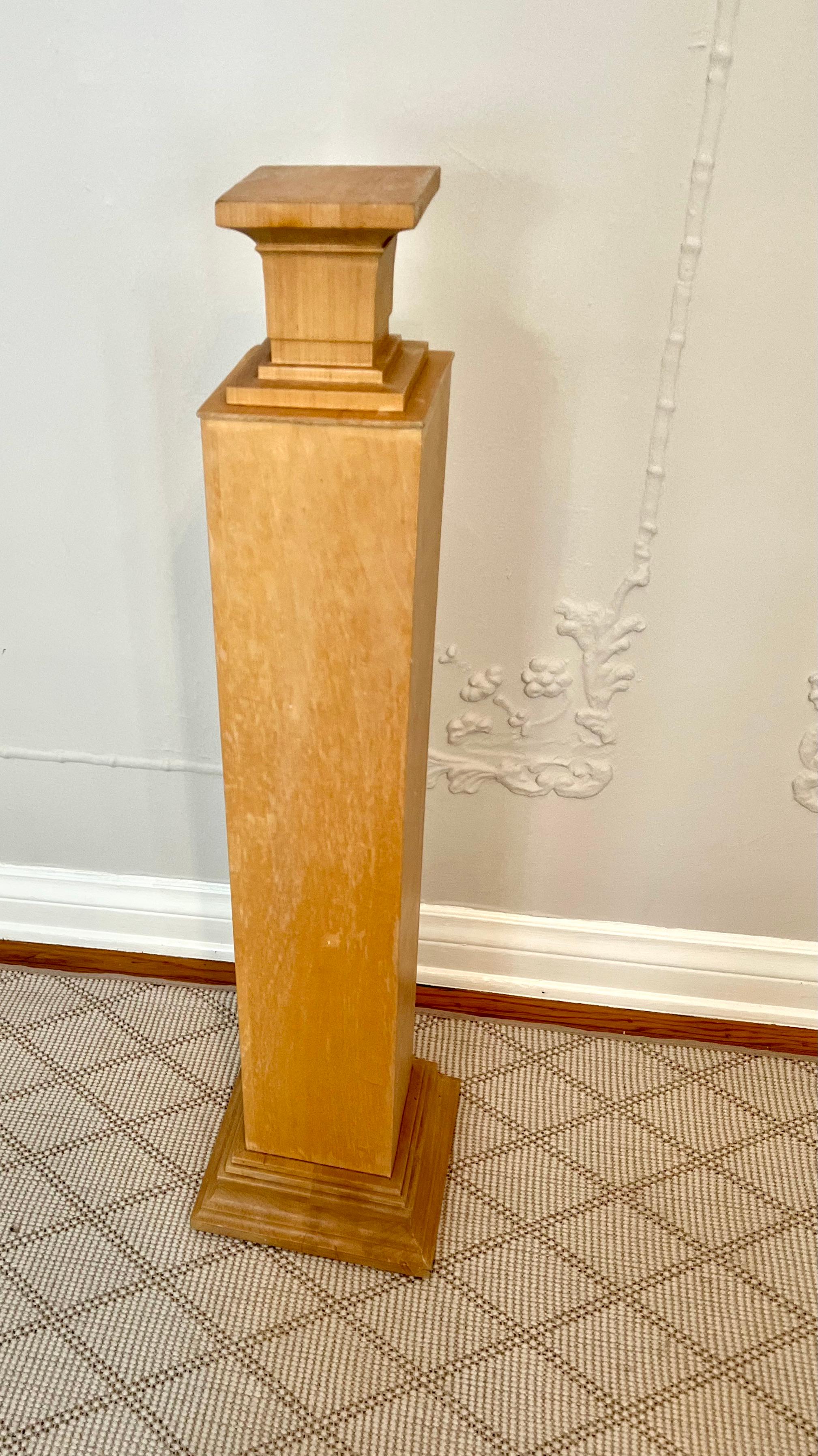 Wooden Veneered  Maple Pedestal  For Sale 5