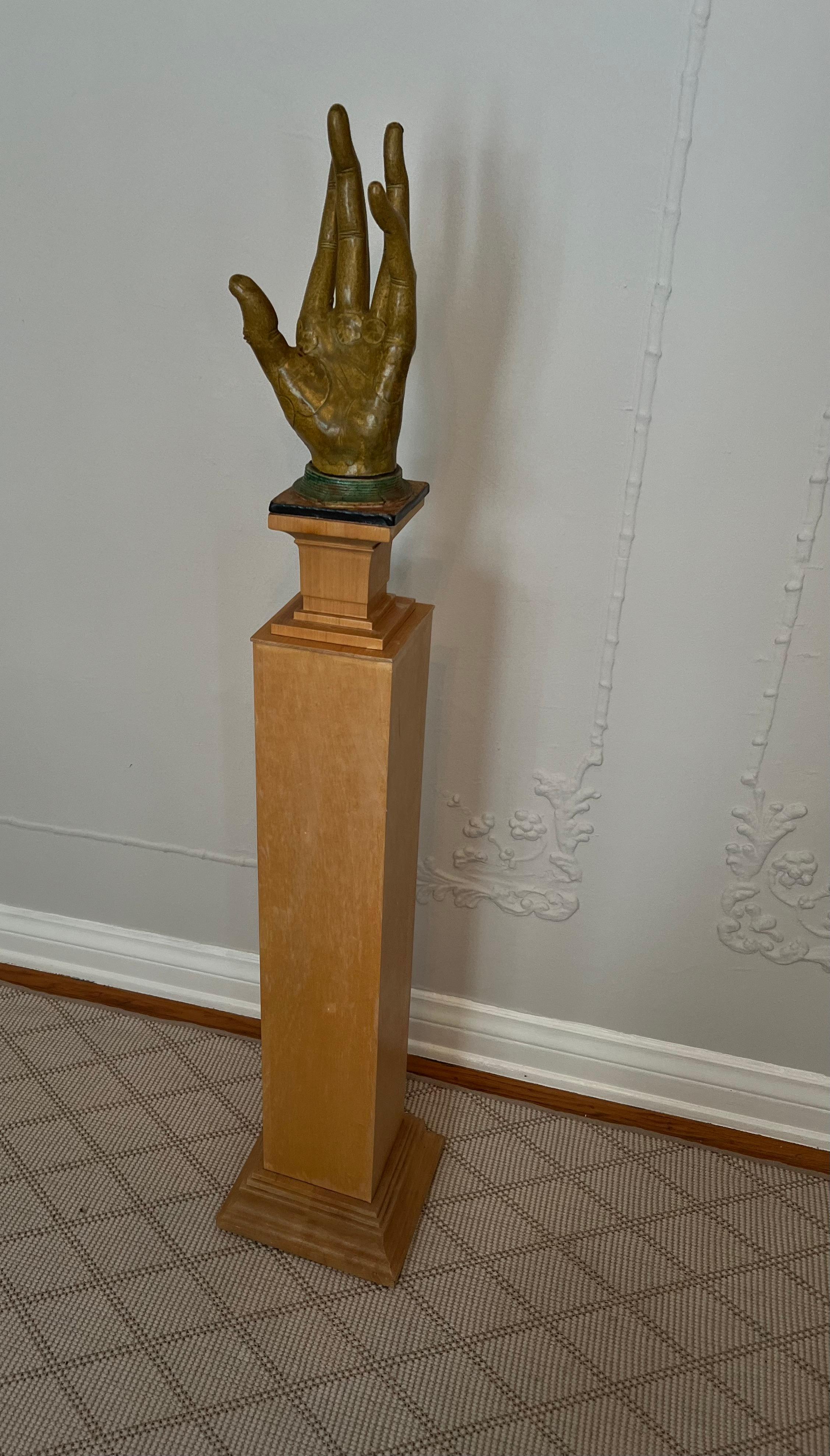 Hand-Crafted Wooden Veneered  Maple Pedestal  For Sale