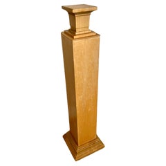 Vintage Wooden Veneered  Maple Pedestal 