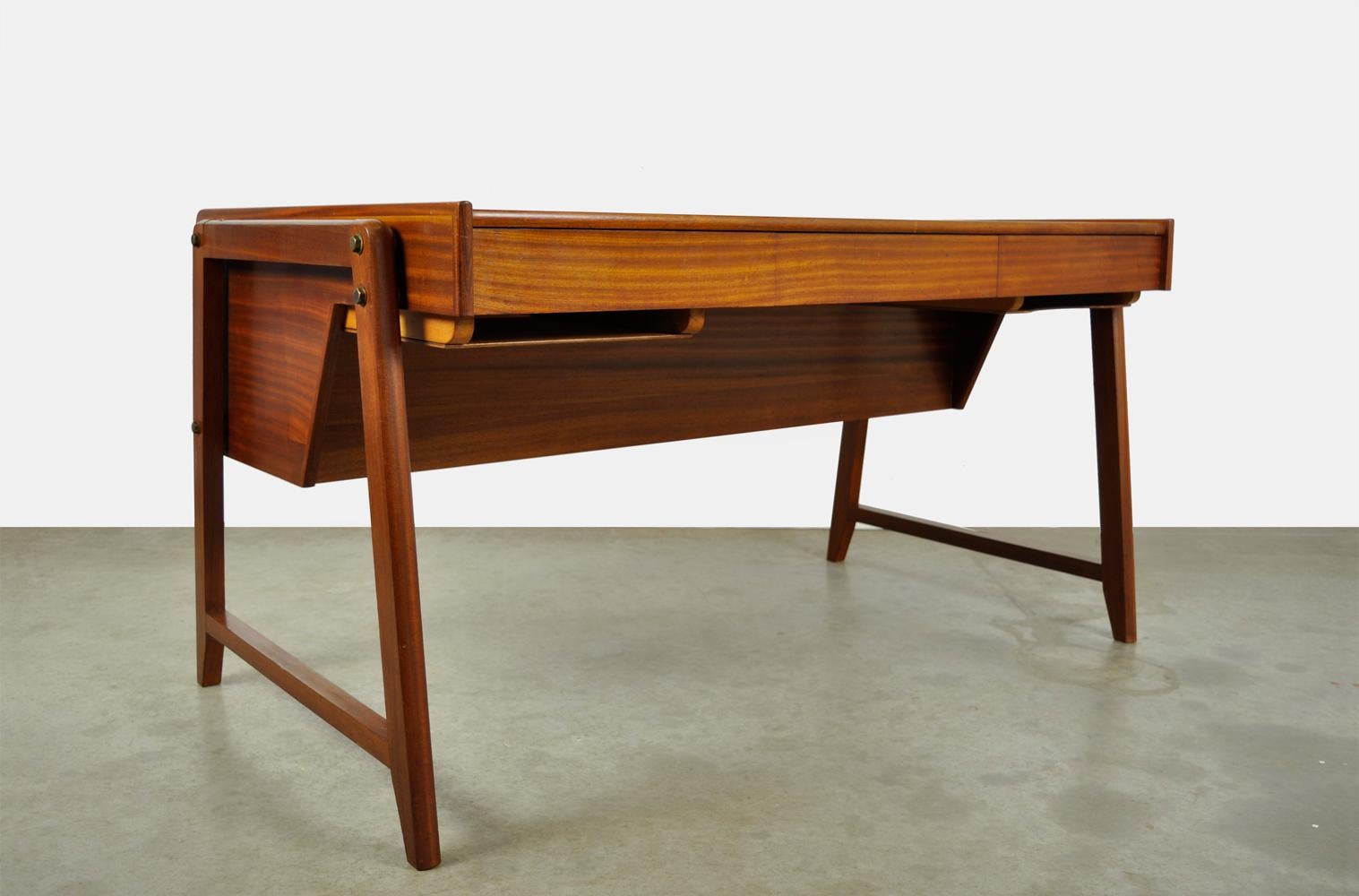 Dutch Wooden Vintage Design Desk by Clausen & Maerus for Eden, 1960s