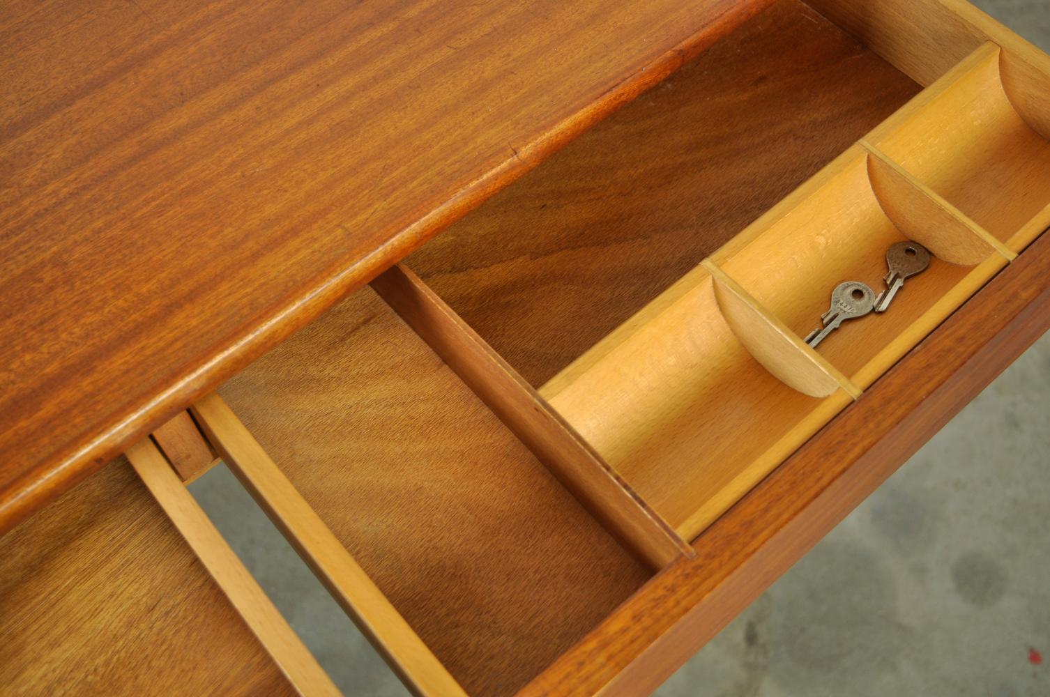 Brass Wooden Vintage Design Desk by Clausen & Maerus for Eden, 1960s