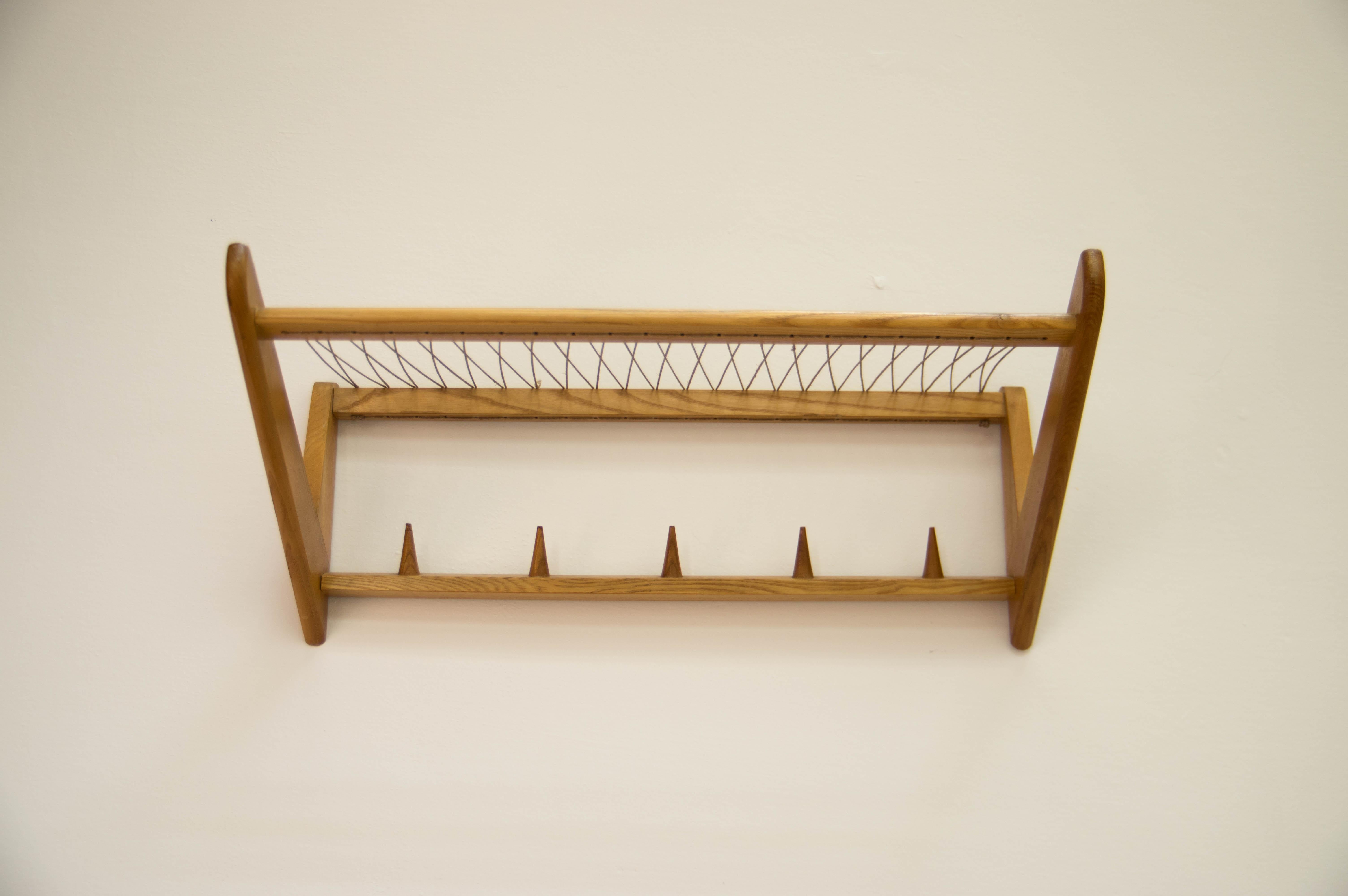 Mid-Century Modern Wooden Wall Hanger by ULUV, 1970s For Sale
