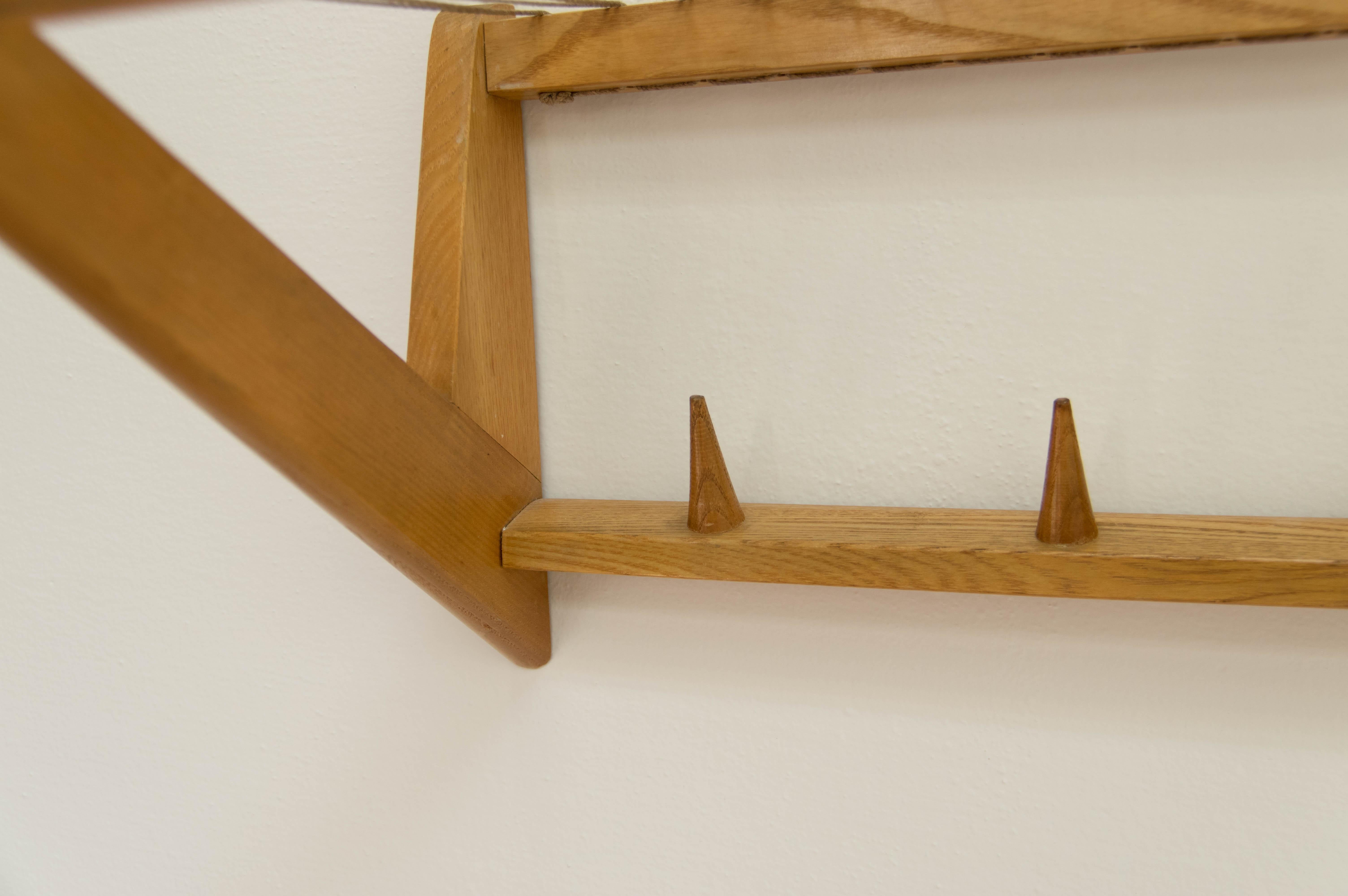 Czech Wooden Wall Hanger by ULUV, 1970s For Sale