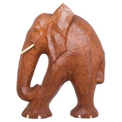 Wooden Wall hanger Elephant  1960s Asia 