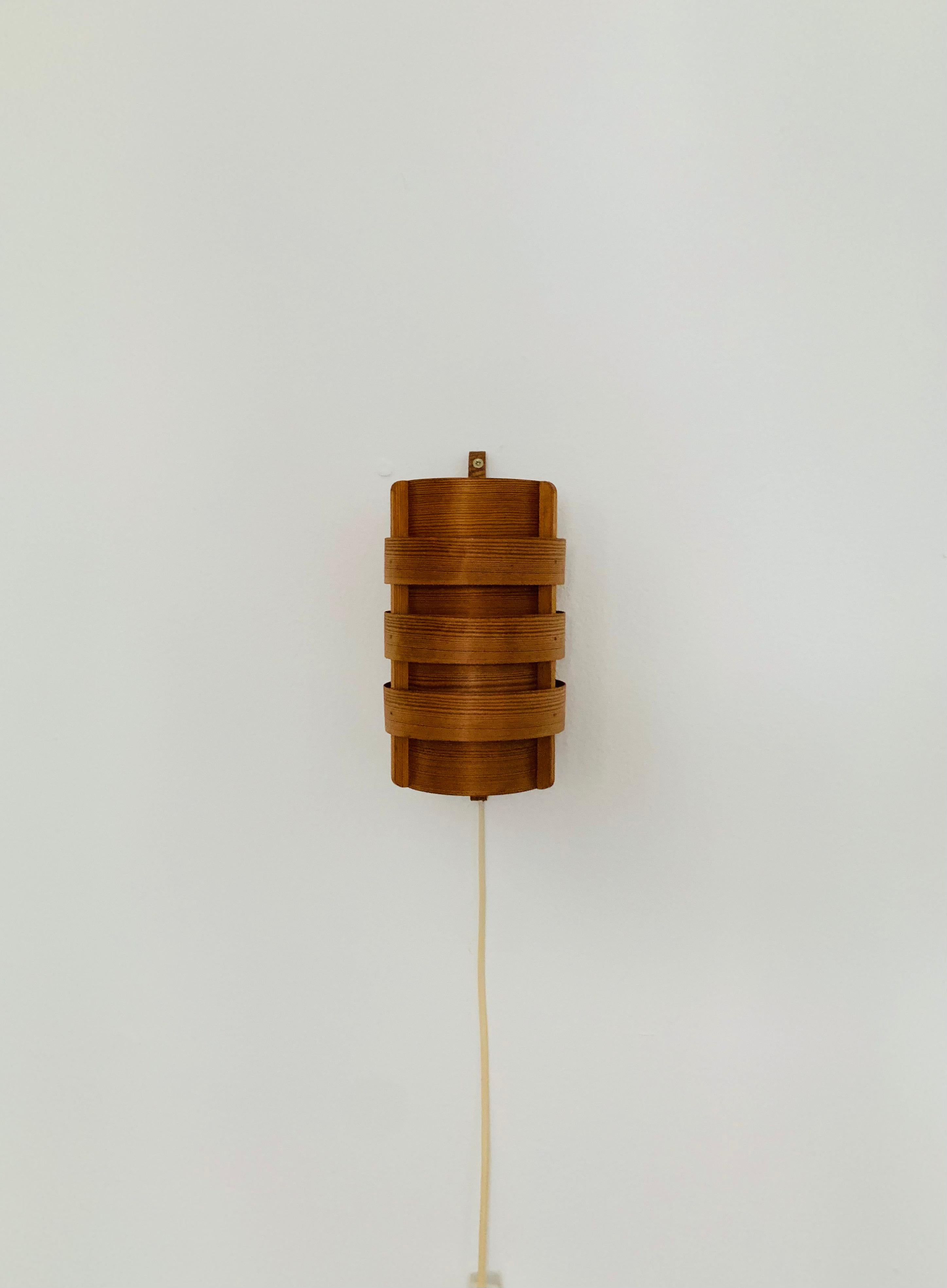 Scandinavian Modern Wooden Wall Lamp by Hans Agne Jakobsson For Sale