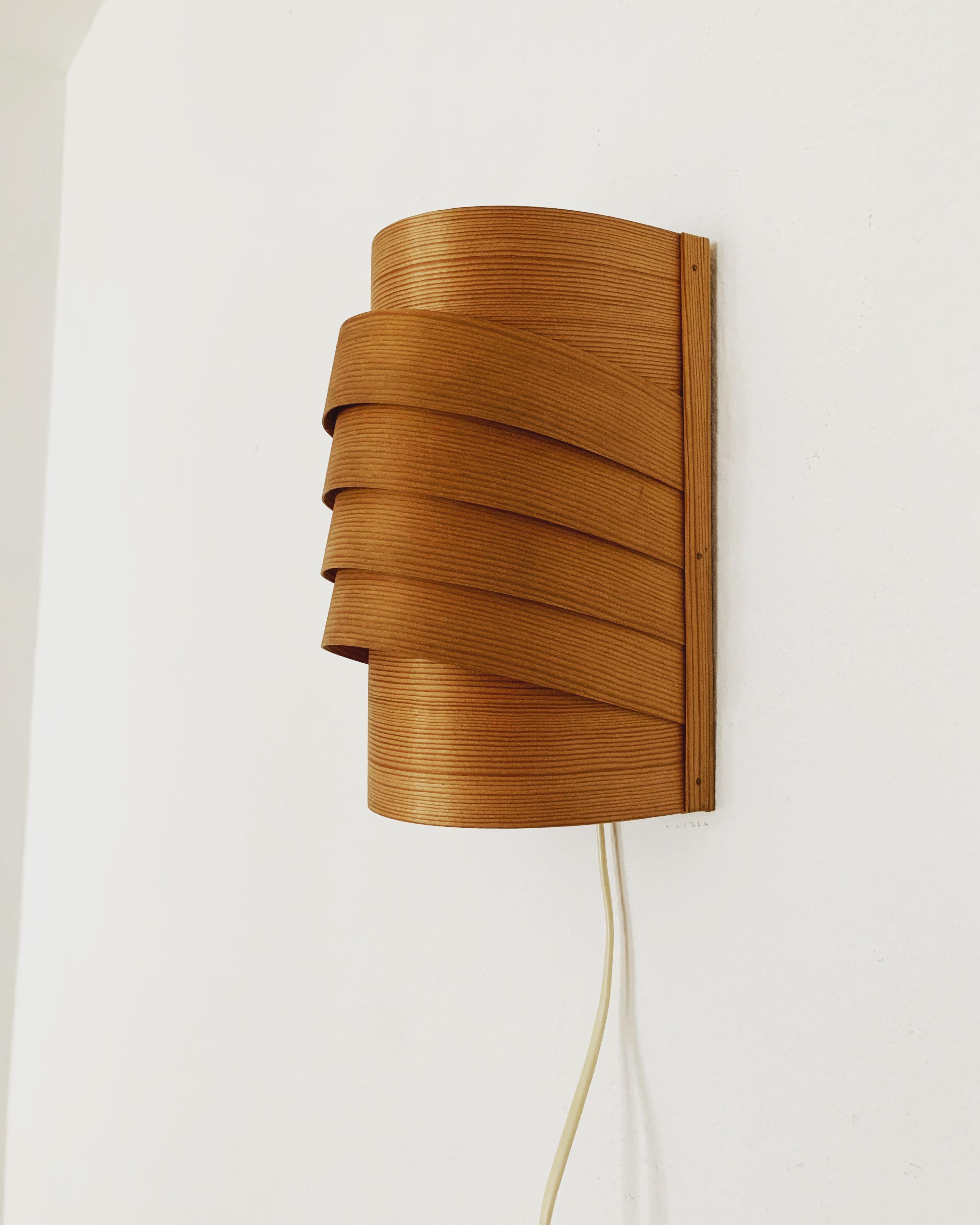 Scandinavian Modern Wooden Wall Lamp by Hans Agne Jakobsson For Sale