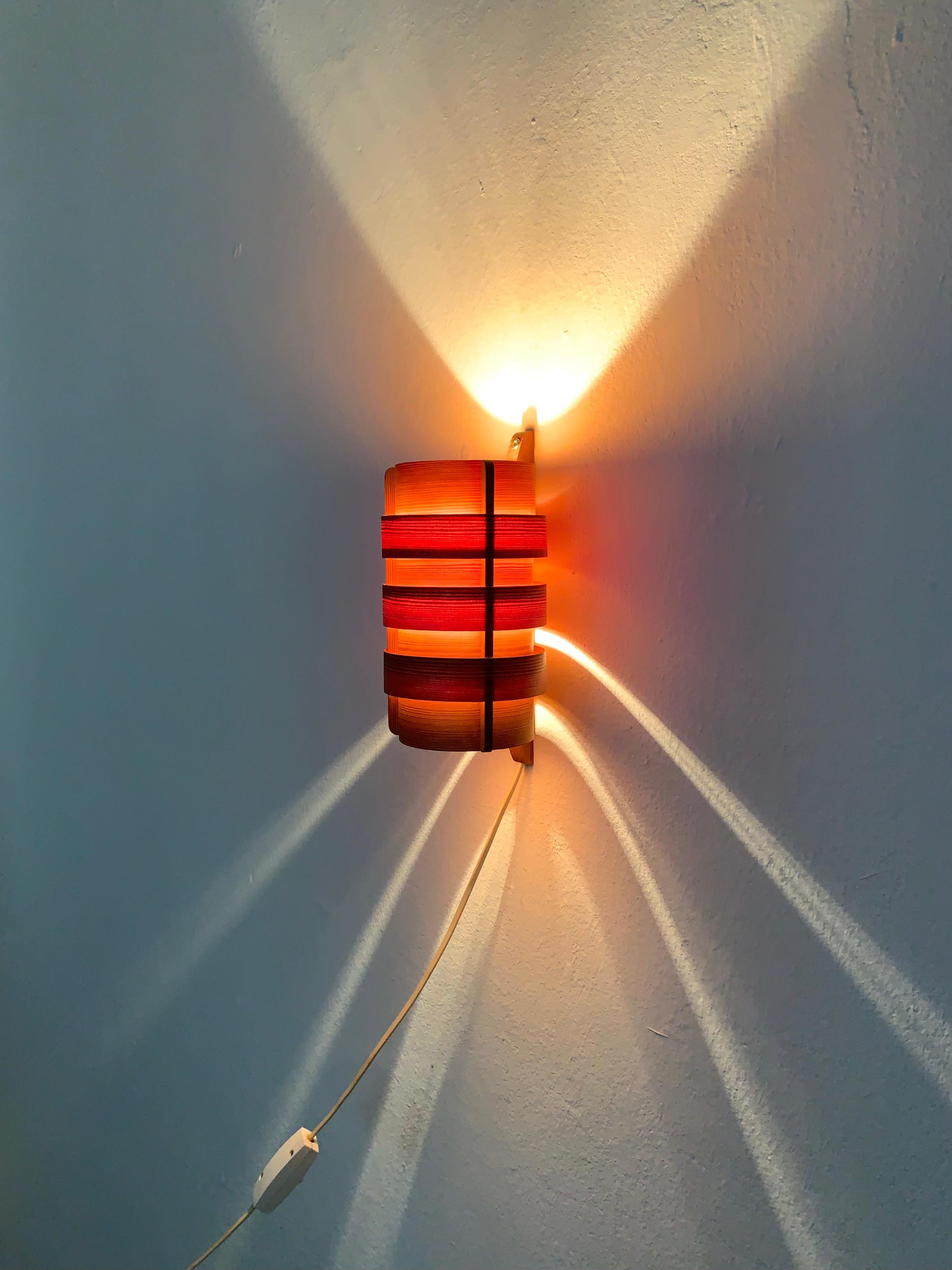 Lámpara de pared de madera de Hans-Agne Jakobsson Pino en venta