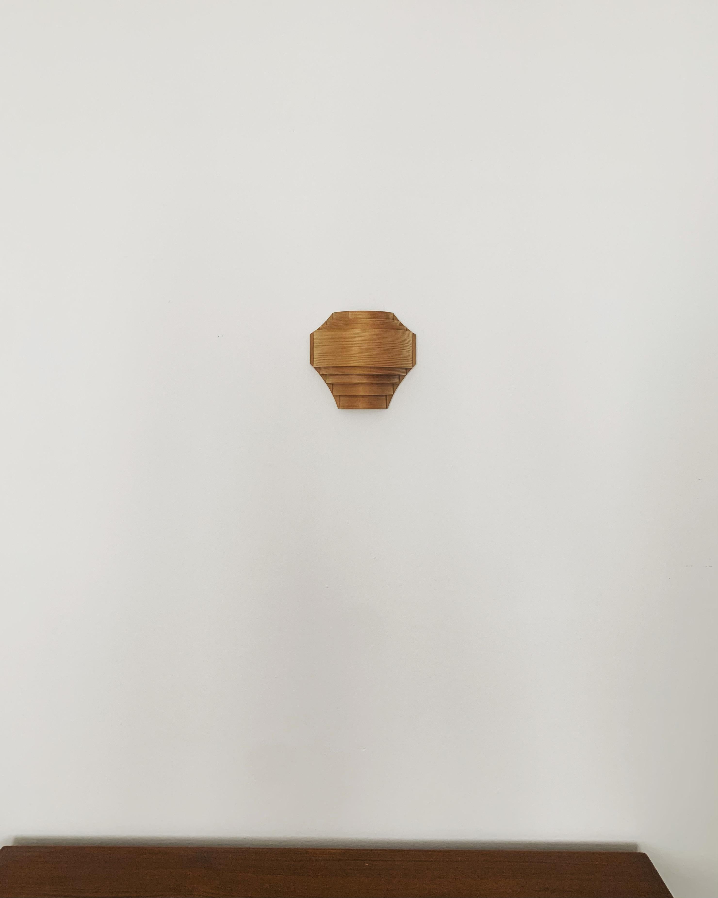 Swedish Wooden Wall Lamp For Sale