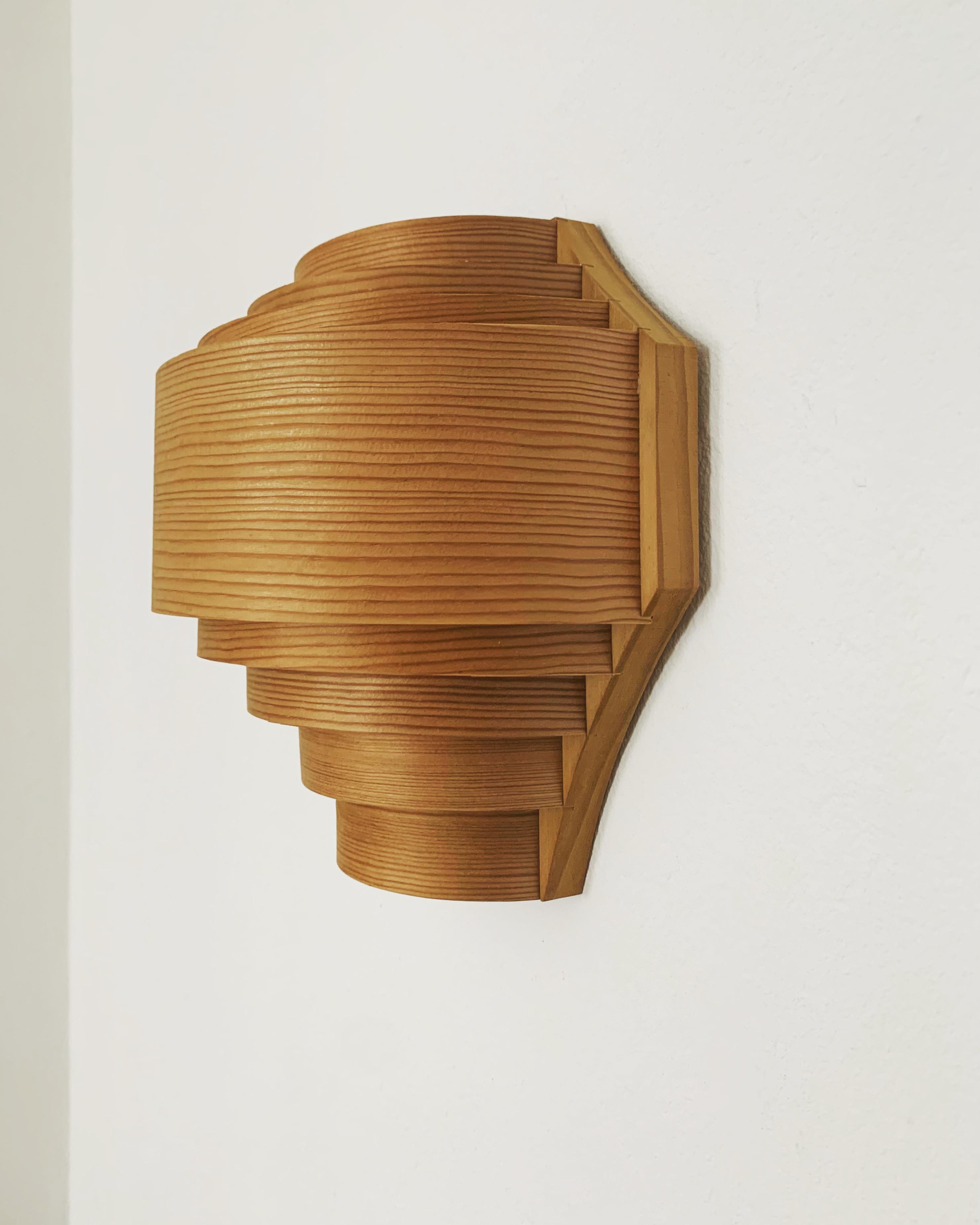 Mid-20th Century Wooden Wall Lamp For Sale
