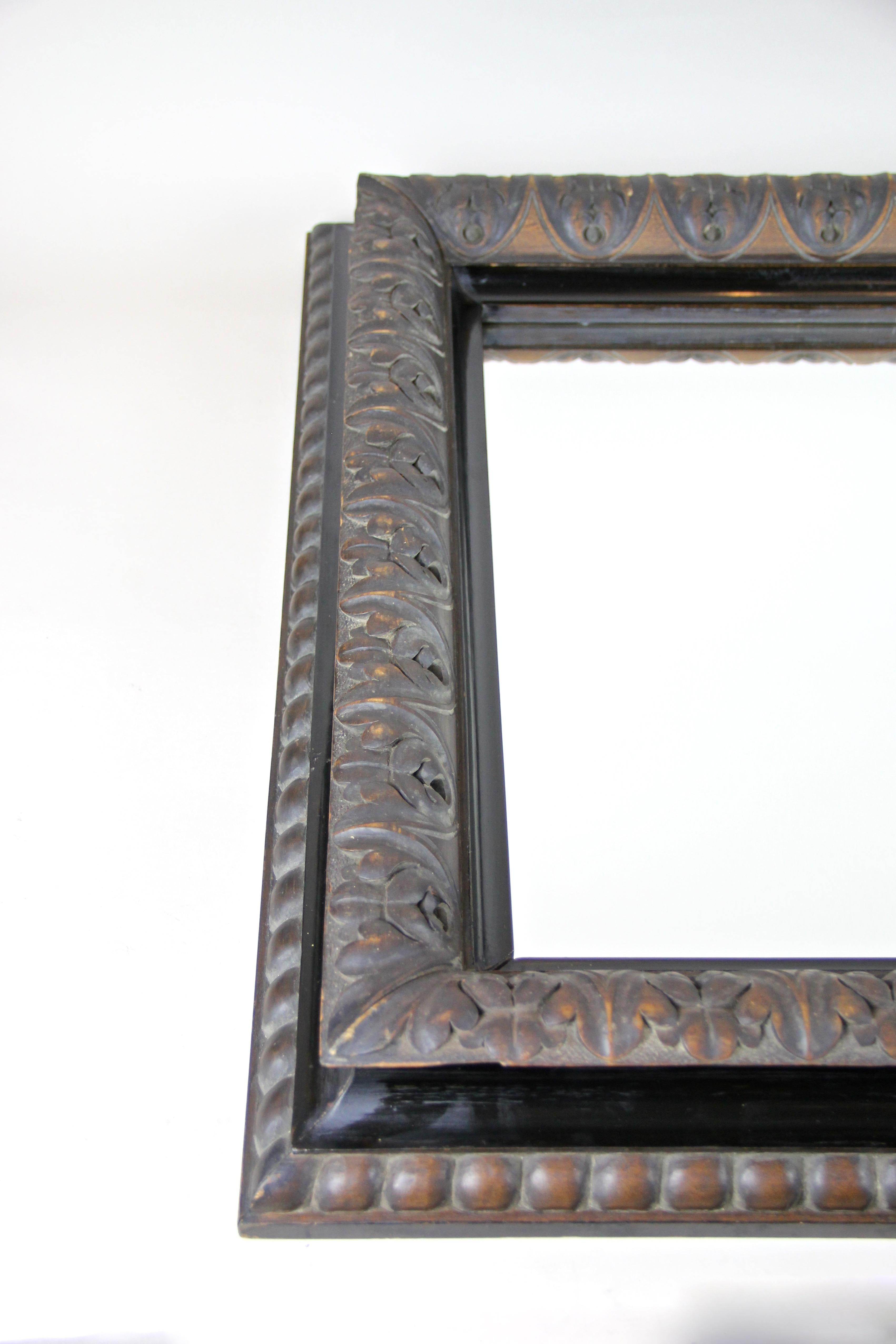 Wooden Wall Mirror Basswood Hand Carved Historism Period, Austria, circa 1870 For Sale 9