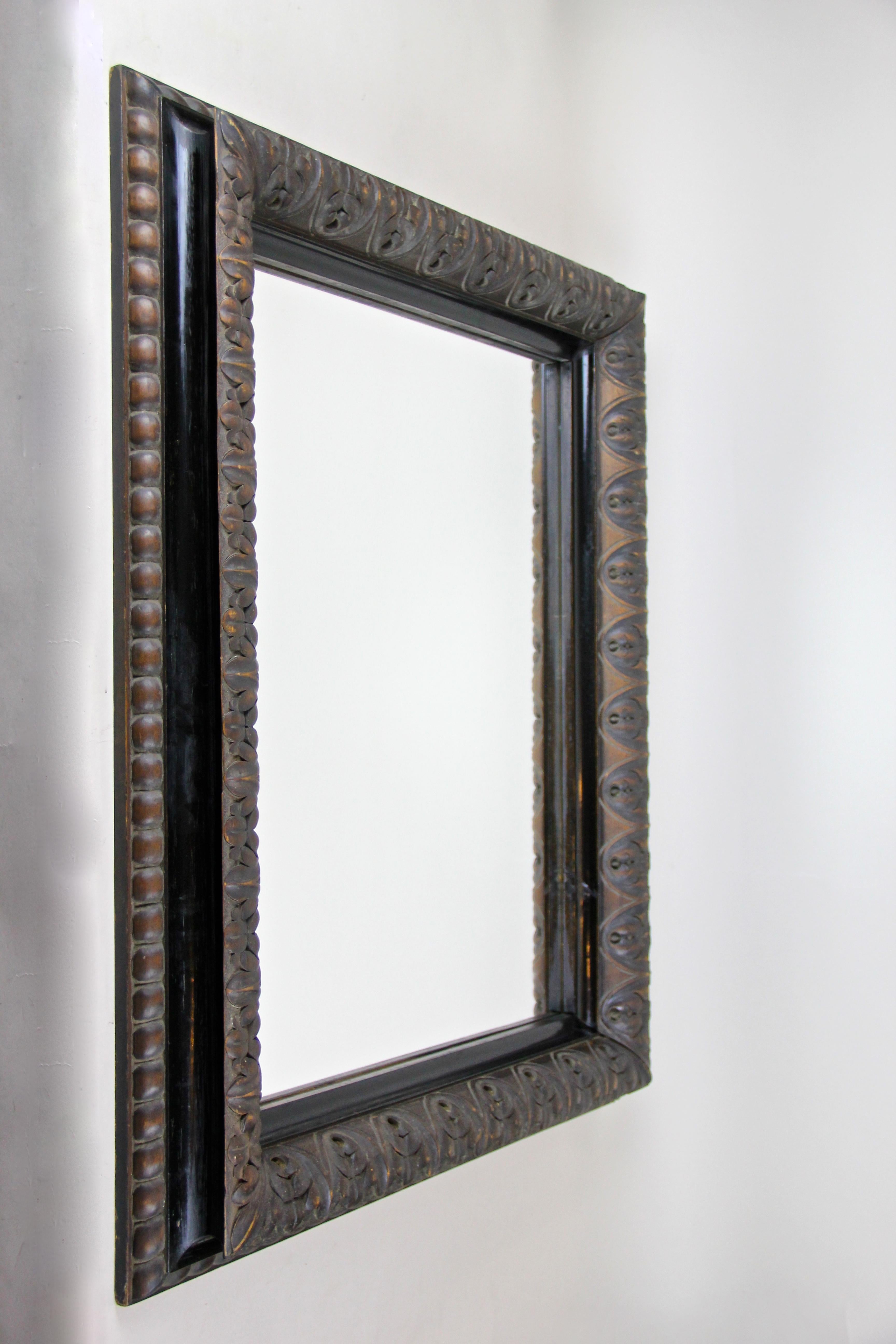 Outstanding solid wooden wall mirror from the late 19th century - the 