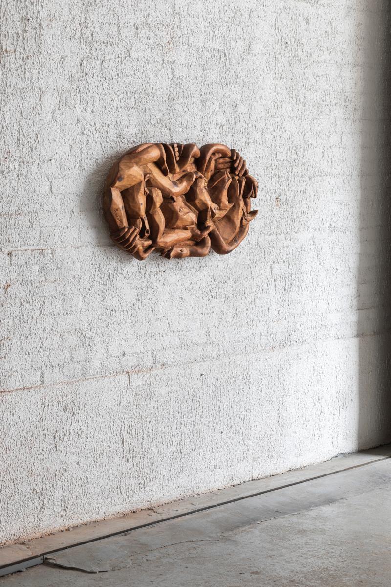 Wooden wall sculpture, an art carving by Preben P., Denmark, 1993 For Sale 8