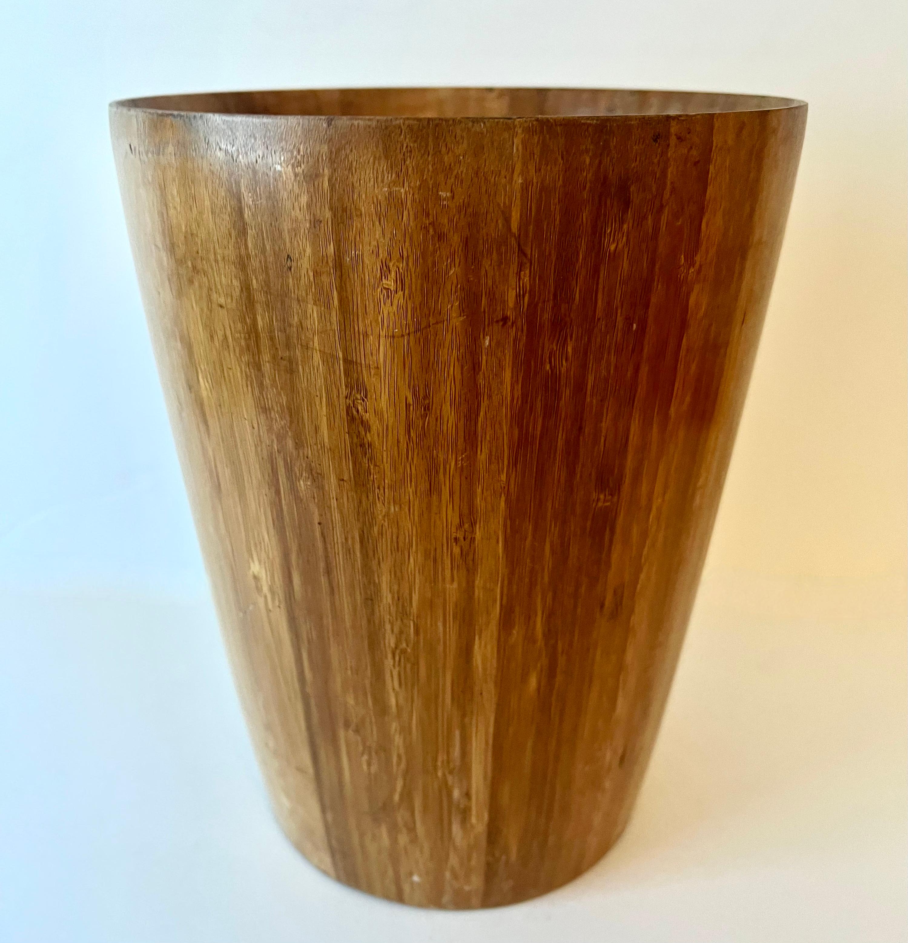 Mid-Century Modern Wooden Waste Can or Bin For Sale
