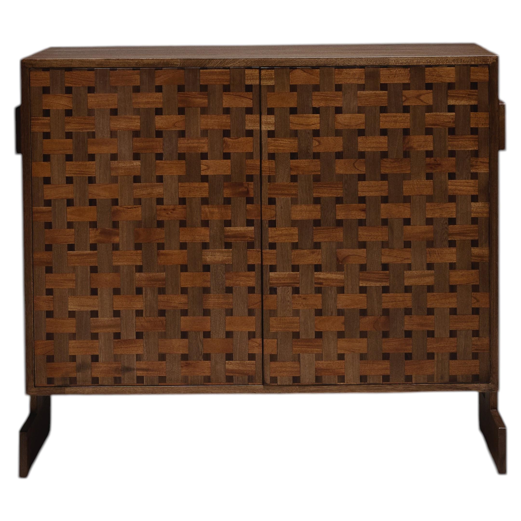 Wooden weave hand crafted Chest - Grid chest By Marcela Cure