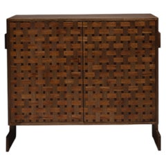 Wooden weave hand crafted Chest - Grid chest By Marcela Cure
