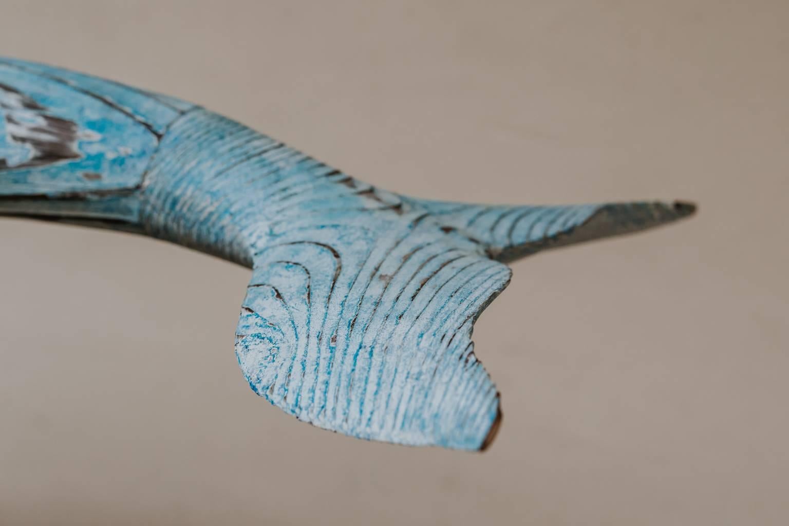 Wooden Whale Sculpture In Good Condition In Brecht, BE