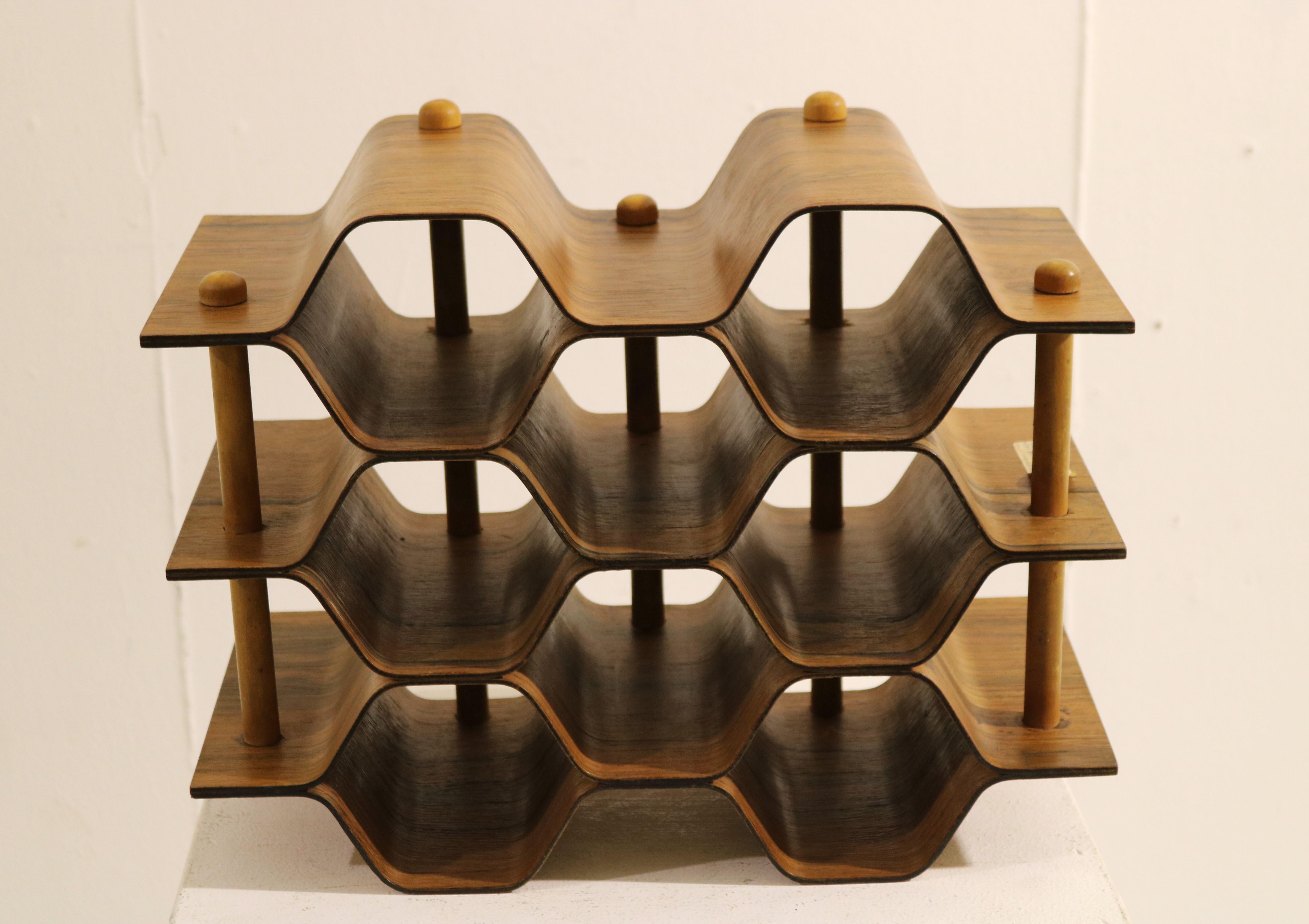 Mid-20th Century Wooden wine rack by Torsten Johansson for AB Formtra, Denmark 1960's For Sale