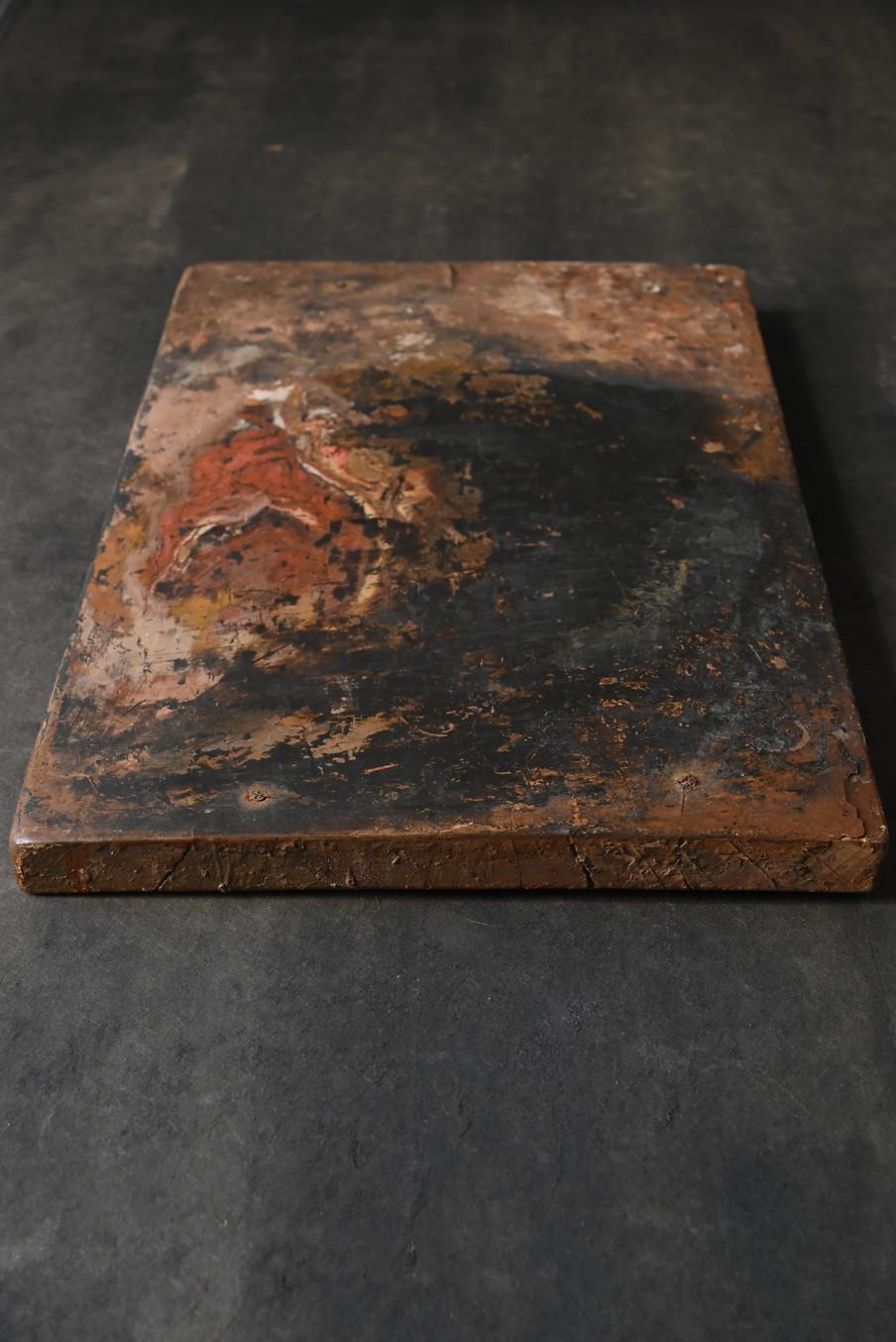 Tabla de trabajo de madera de un antiguo artesano japonés de laca/objeto para colgar en la pared en venta 4