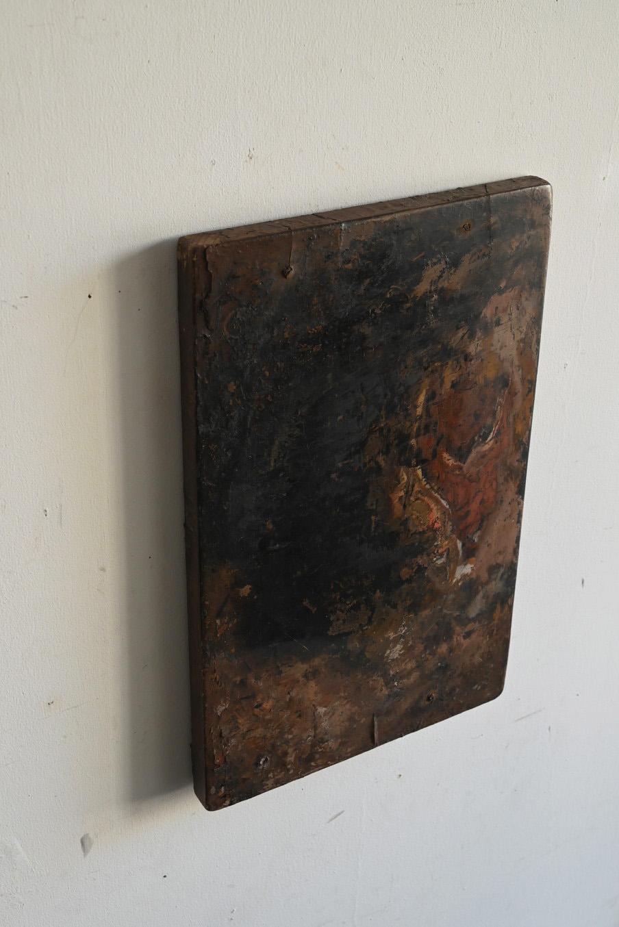 Tabla de trabajo de madera de un antiguo artesano japonés de laca/objeto para colgar en la pared en venta 10