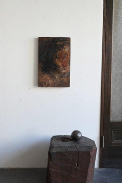 Wooden work board of an old Japanese lacquerware craftsman/wall hanging object