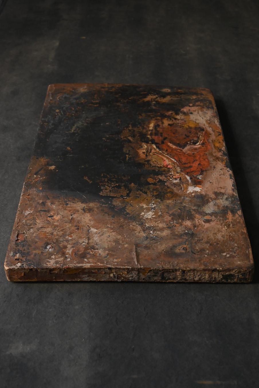Tabla de trabajo de madera de un antiguo artesano japonés de laca/objeto para colgar en la pared en venta 1