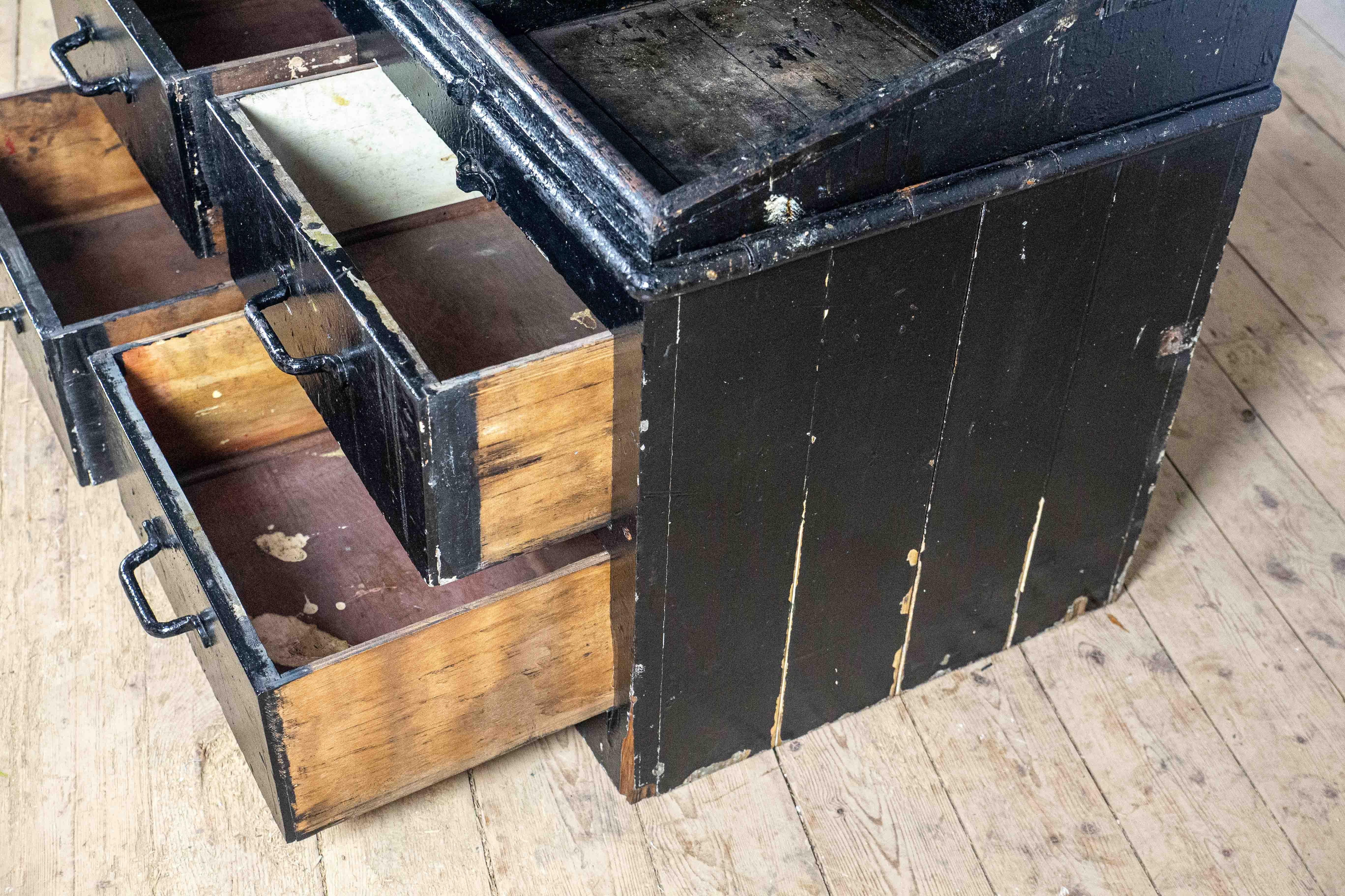 Wooden Workbench from an English Lightship 1950s For Sale 5