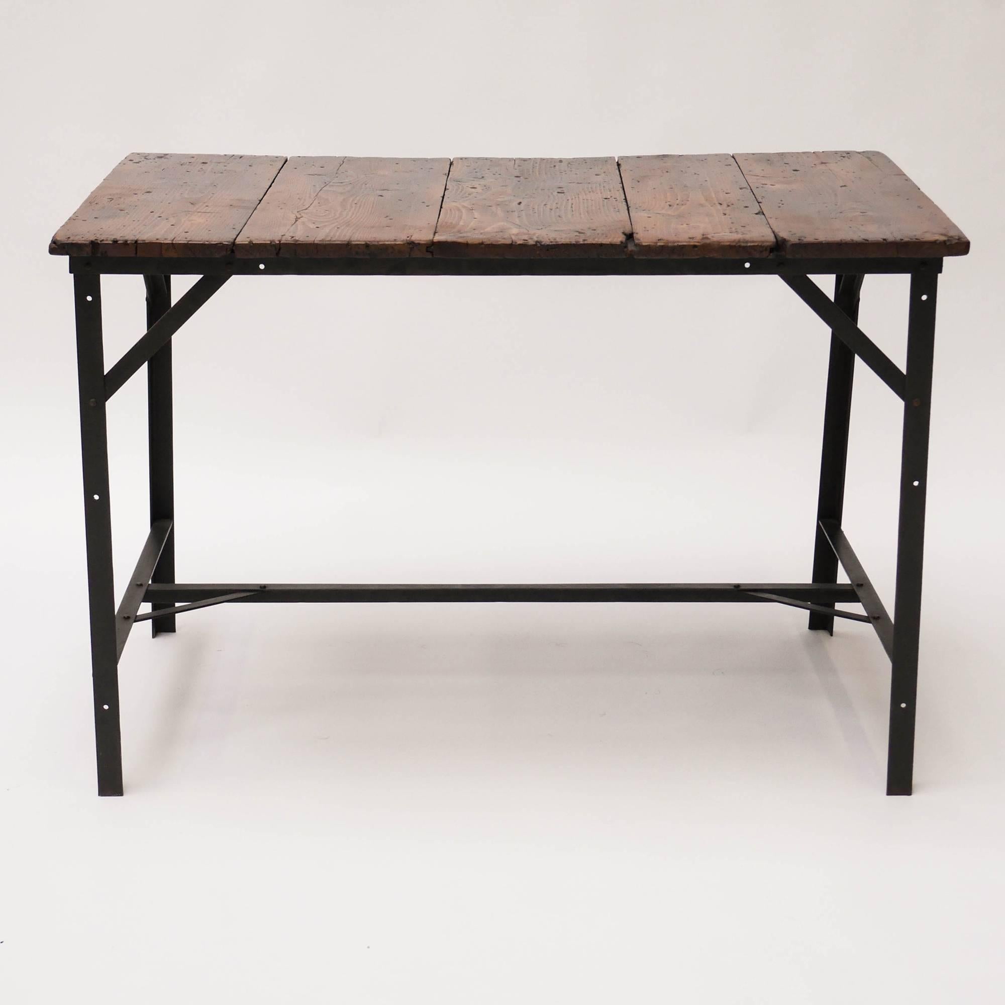 Patinated Wooden Workbench, Origin France, Early 20th Century