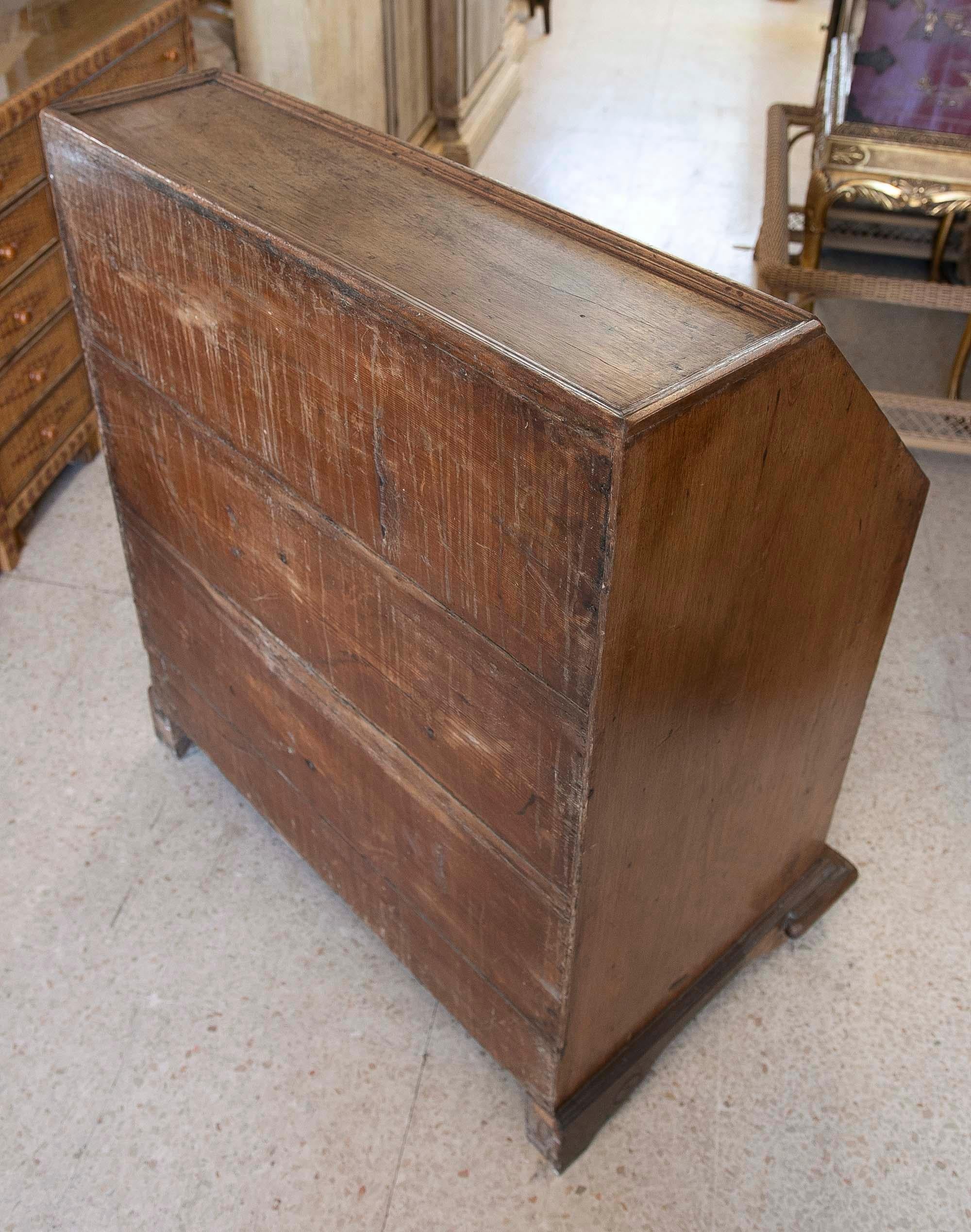 Wooden Writing Desk with Drawers and Folding Door  For Sale 15