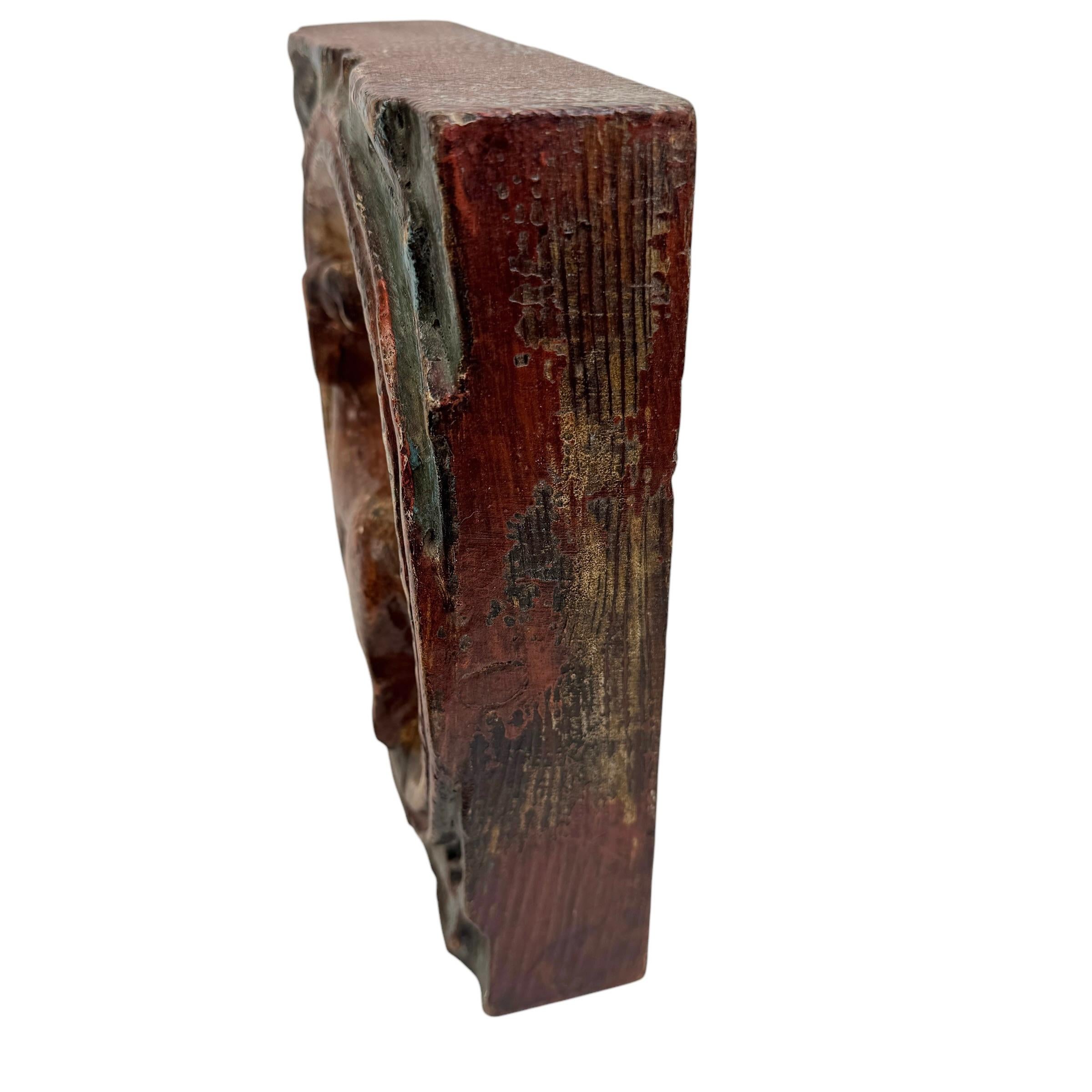 Wooden Zodiac Aries Ram Wall Plaque Relief Brutalist Midcentury, German, 1970s In Good Condition For Sale In Nuernberg, DE