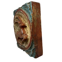 Wooden Zodiac Capricorn Wall Plaque Relief Brutalist Midcentury, German, 1970s