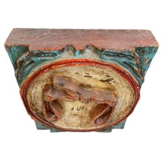 Wooden Zodiac Libra Wall Plaque Relief Brutalist Midcentury, German, 1970s