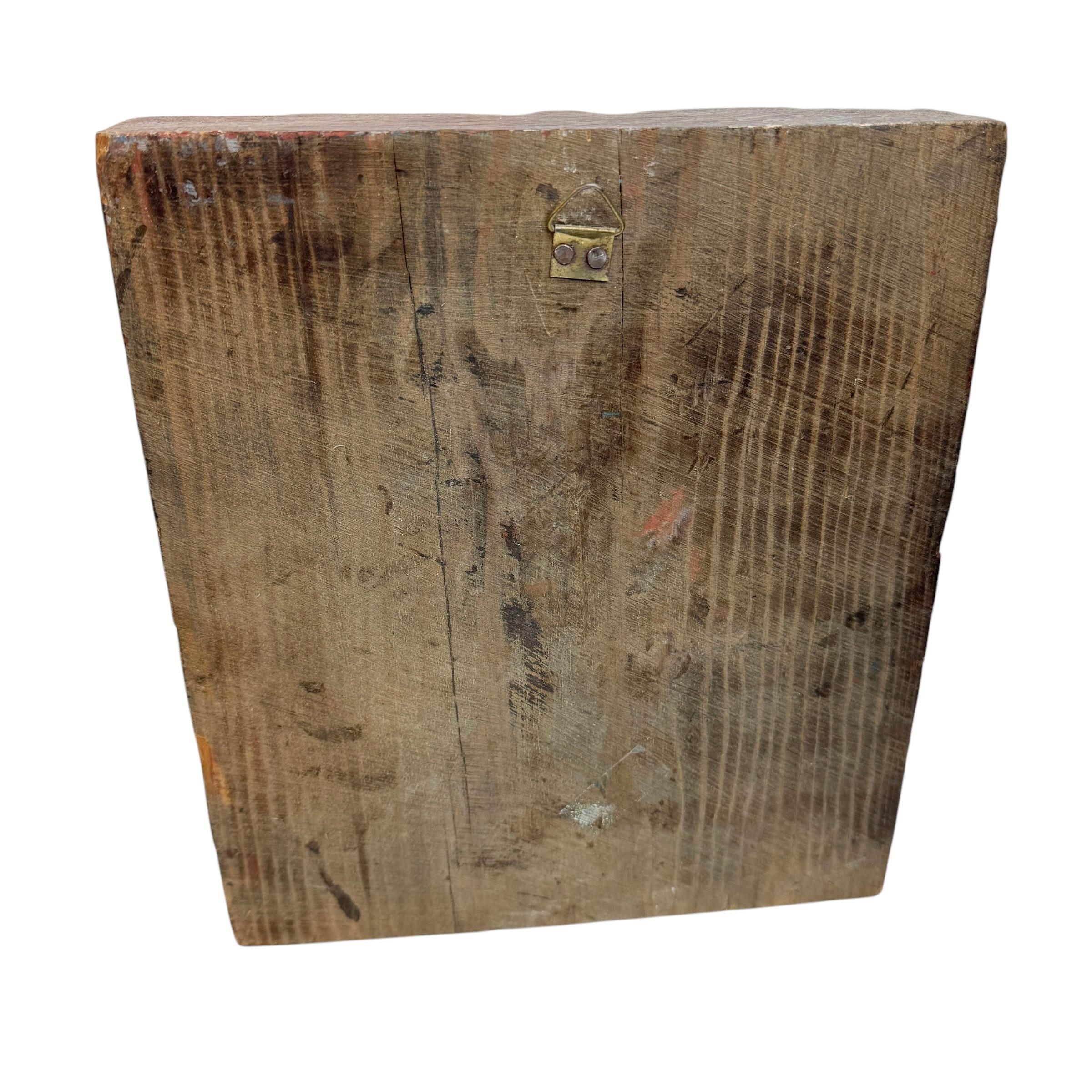 Late 20th Century Wooden Zodiac Libra Wall Plaque Relief Brutalist Midcentury, German, 1970s For Sale