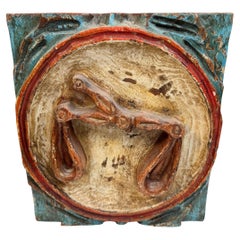 Wooden Zodiac Libra Wall Plaque Relief Brutalist Midcentury, German, 1970s