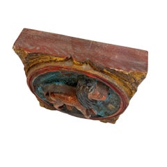 Wooden Zodiac Lion Wall Plaque Relief Brutalist Midcentury, German, 1970s