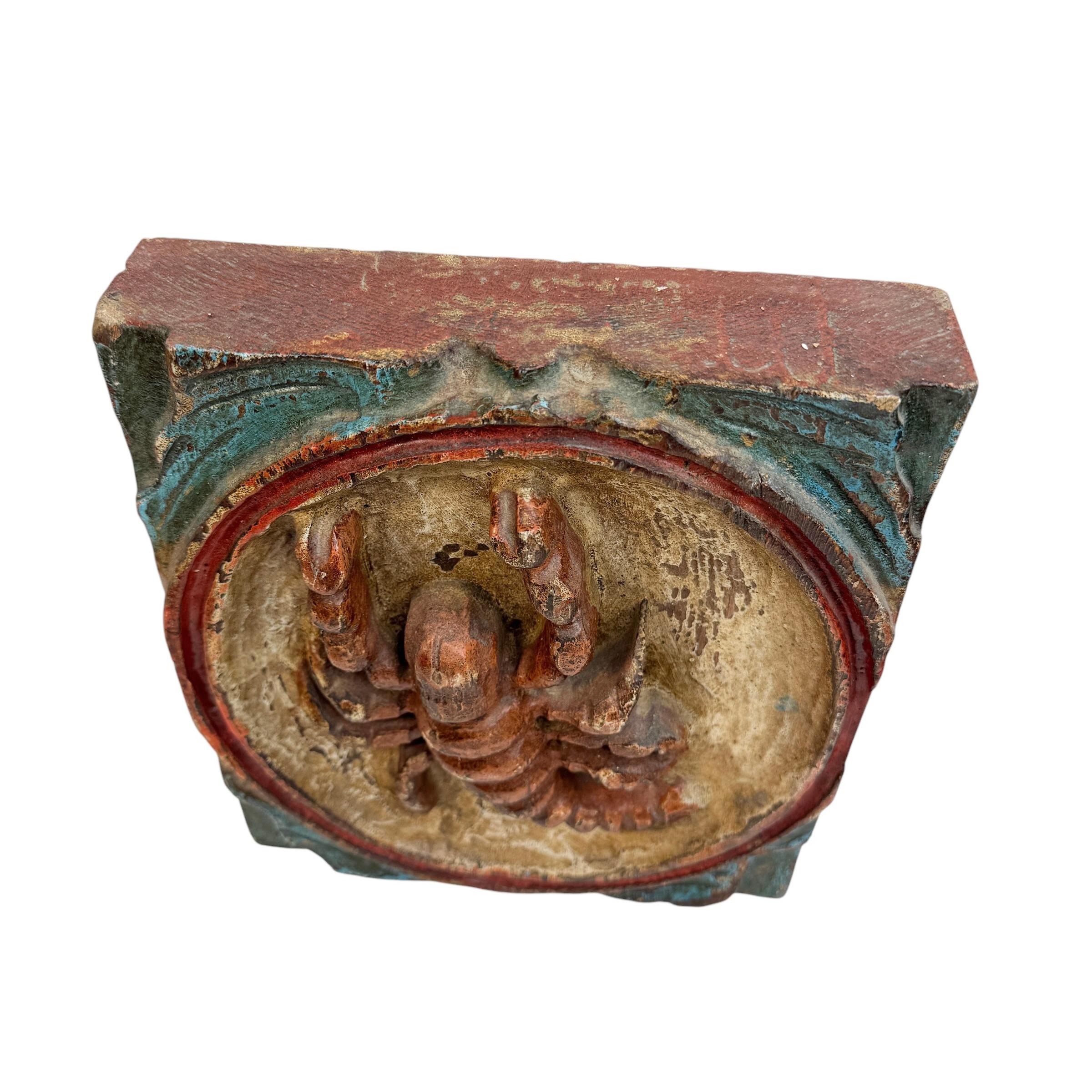 Wooden Zodiac Scorpio Wall Plaque Relief Brutalist Midcentury, German, 1970s In Good Condition For Sale In Nuernberg, DE
