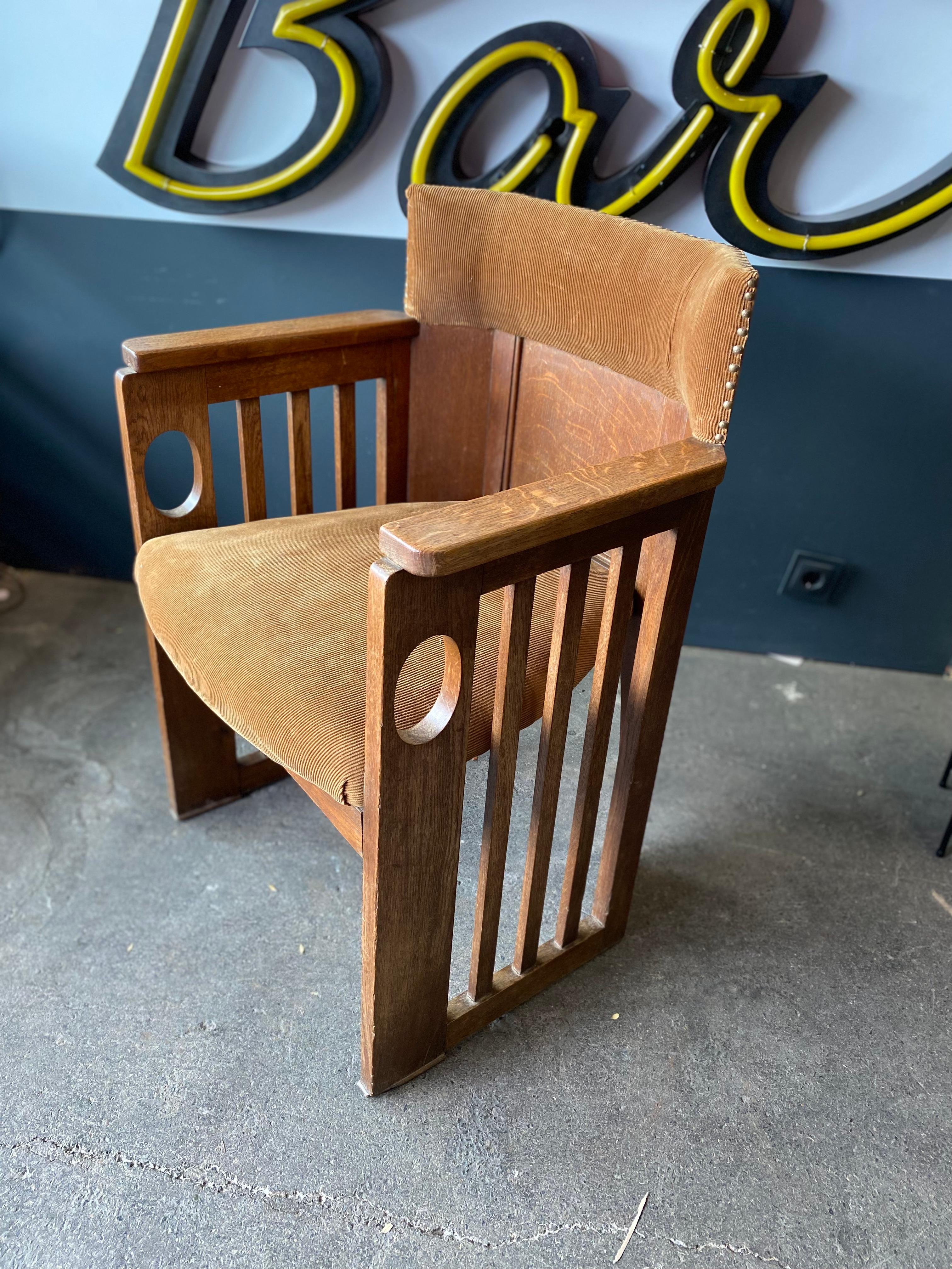 Woodenlounge Chair, Viennese Secession Style, Art Nouveau 8