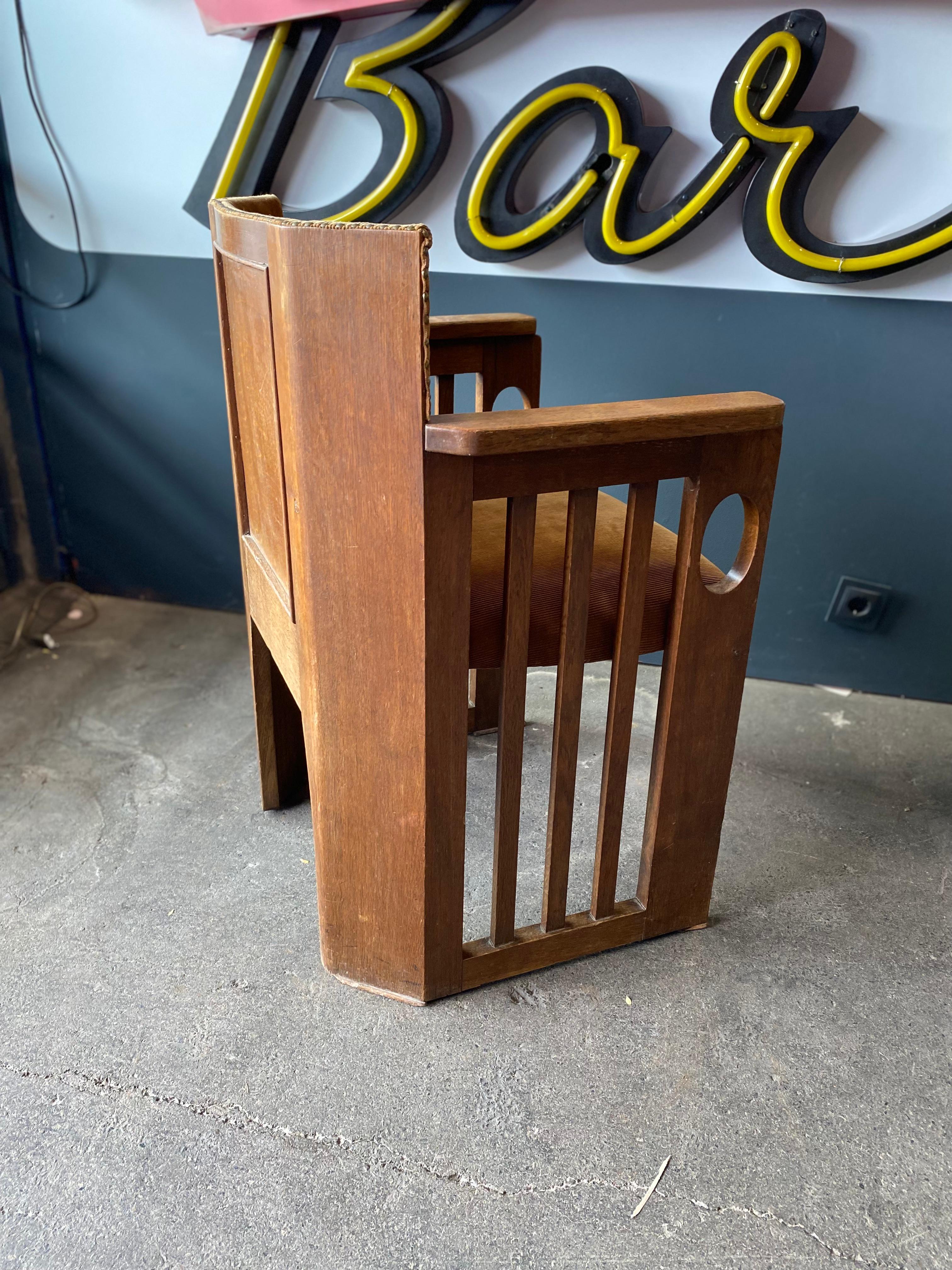 Woodenlounge Chair, Viennese Secession Style, Art Nouveau 10