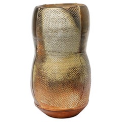 Vintage Woodfired ceramic vase by Eric Astoul, circa 1990.