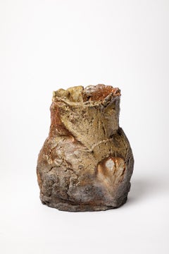 Woodfired ceramic vase by Hervé Rousseau, 1990.