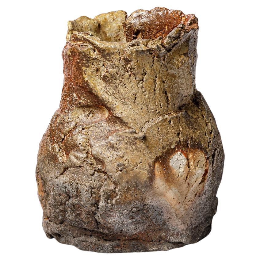 Vase aus holzgebrannter Keramik von Hervé Rousseau, 1990.