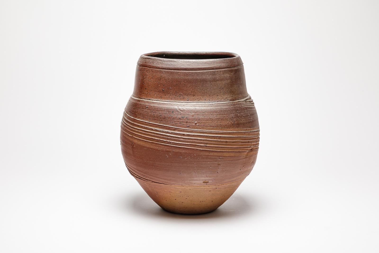 Woodfired Ceramic Vase, Eric Astoul, 1986 In Excellent Condition For Sale In Saint-Ouen, FR